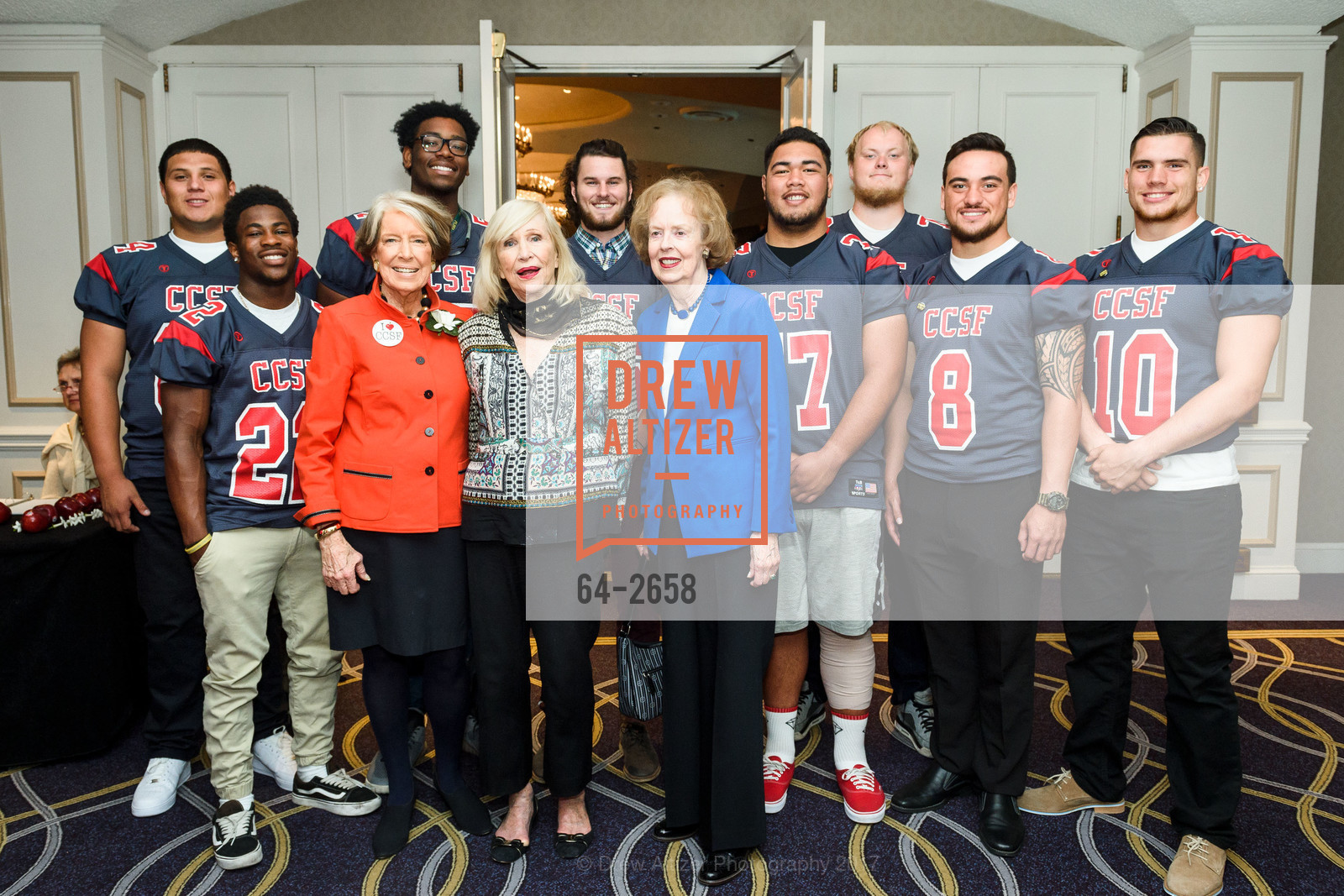 Miguel Camacho, Ernest Moore, Isaiah Floyd, Deborah Dooley, Ann Crump, Sean Duffy, Ann Seymour, Danniel Sulunga, Jonas Hagerup, Zach Masoli, Kobie Beltram, City College of San Francisco Basic Skills Luncheon 2017, Fairmont Hotel. 950 Mason St, October 3rd, 2017, Photo #64-2658 Miguel Camacho, Ernest Moore, Isaiah Floyd, Deborah Dooley, Ann Crump, Sean Duffy, Ann Seymour, Danniel Sulunga, Jonas Hagerup, Zach Masoli, Kobie Beltram, Photo #64-2658