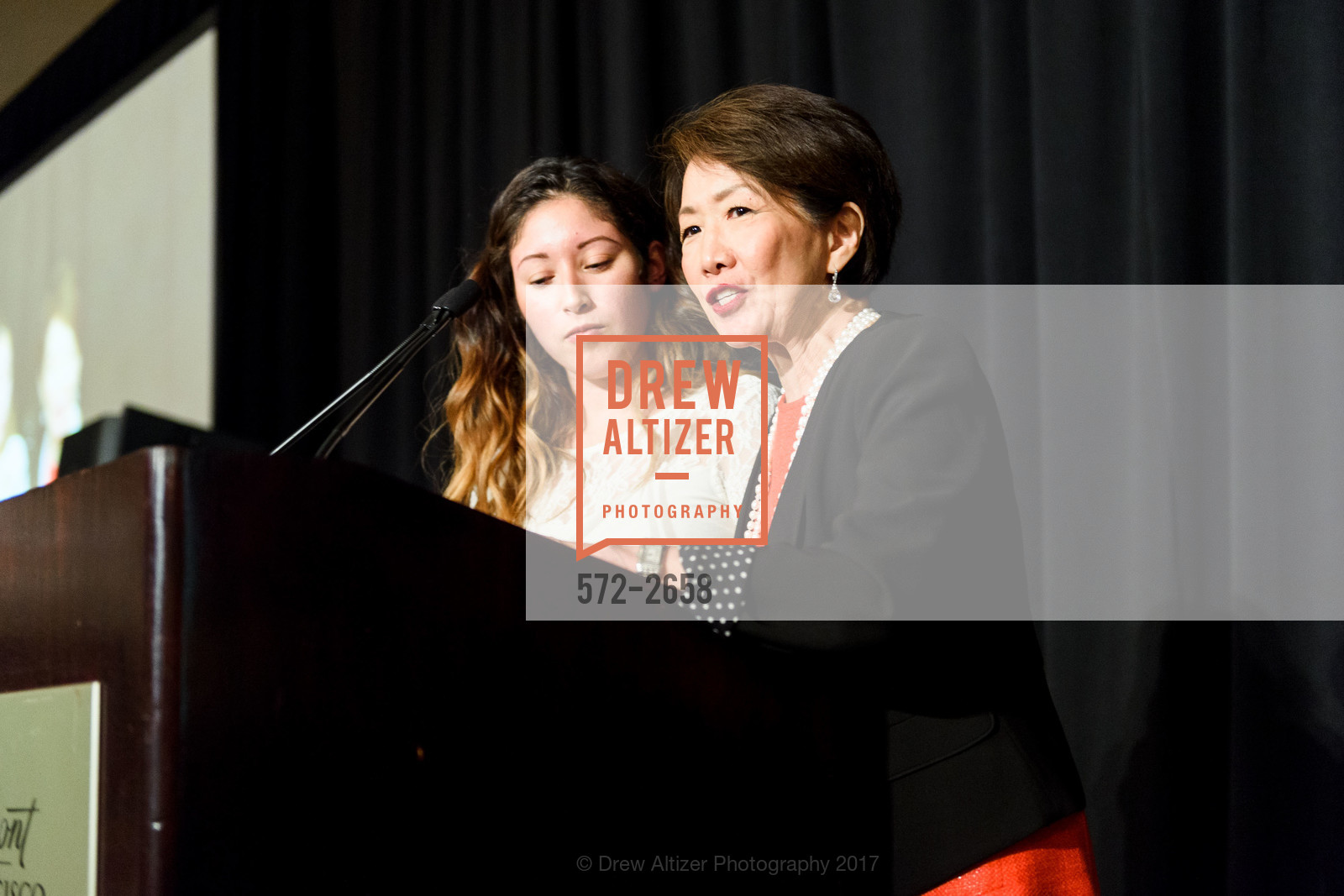 Cristina Ortega, Jan Yanehiro, City College of San Francisco Basic Skills Luncheon 2017, Fairmont Hotel. 950 Mason St, October 3rd, 2017, Photo #572-2658 Cristina Ortega, Jan Yanehiro, Photo #572-2658