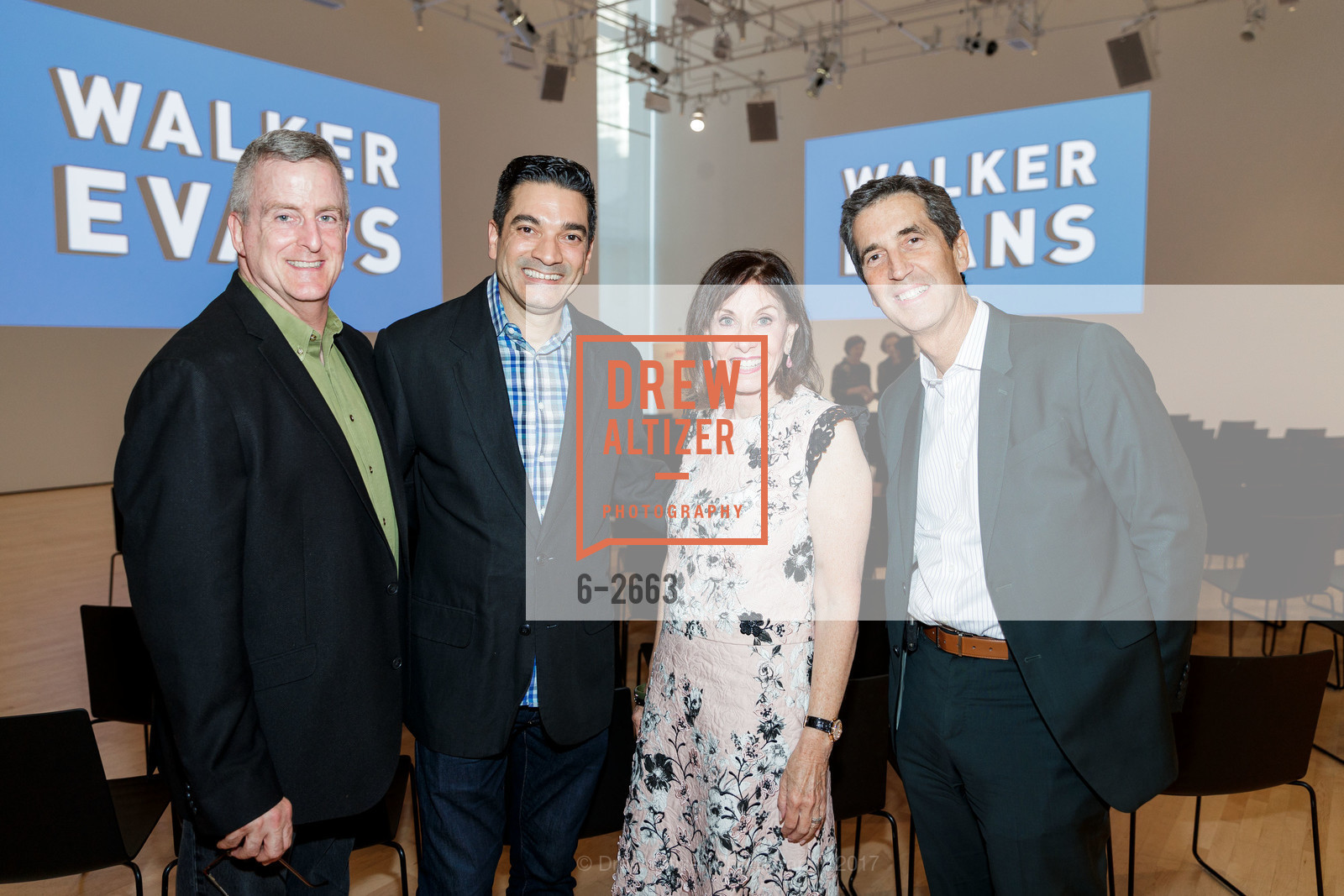 Rob Mitchell, Jaime Caban, Jill Barnett, Andy Barnett, SFMOMA Walker Evans Exhibit Preview and Opening, SFMOMA. 151 3rd Street, September 27th, 2017, Photo #6-2663 Rob Mitchell, Jaime Caban, Jill Barnett, Andy Barnett, Photo #6-2663