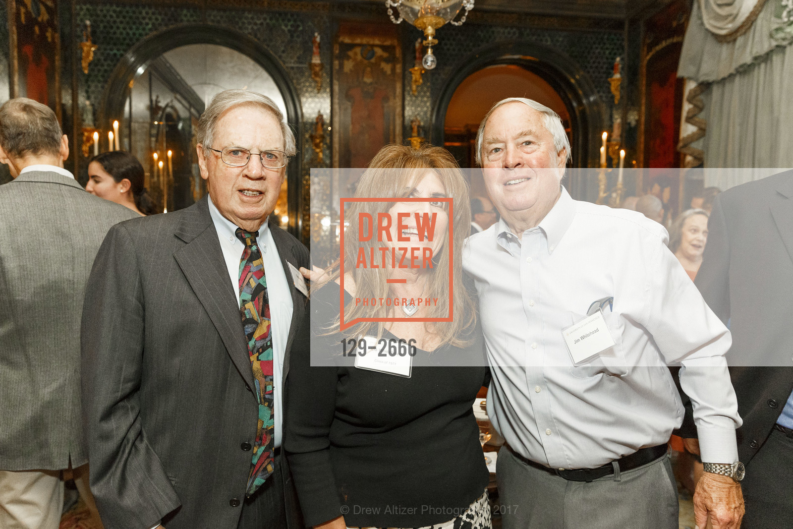Dick Wall, Lia Whitehead, Jim Whitehead, Gordon and Ann Getty Host the Launch of the Honor's College at USF, Private Residence, September 27th, 2017, Photo #129-2666 Dick Wall, Lia Whitehead, Jim Whitehead, Photo #129-2666