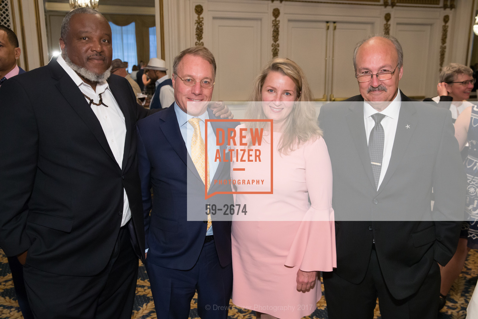 Troy Williams, Scott Hawkins, Betsy McMullin, Marvin Mutch, Compassion is Universal Gala 2017, The Palace Hotel. 2 New Montgomery Street, Sf Ca 94105, September 28th, 2017, Photo #59-2674 Troy Williams, Scott Hawkins, Betsy McMullin, Marvin Mutch, Photo #59-2674