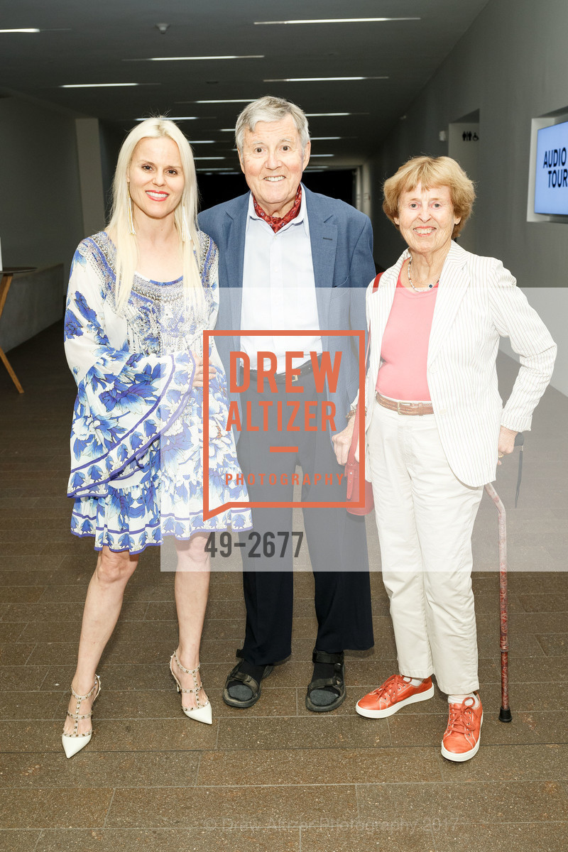 Katja O'Brien, Klaus Werner, Ellen Werner, Teotihuacan Donor Opening Reception, de Young Museum. 52 Chenery St, September 28th, 2017, Photo #49-2677 Katja O'Brien, Klaus Werner, Ellen Werner, Photo #49-2677