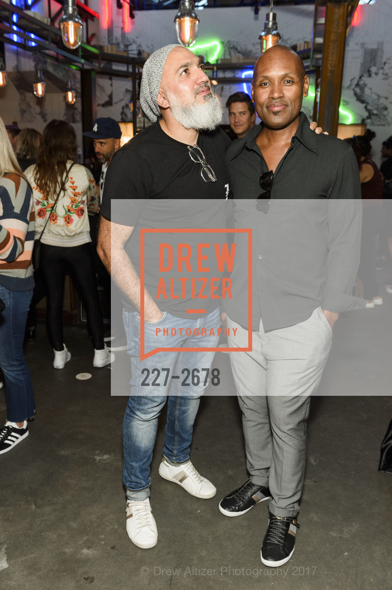 Omino Gardezi, Adrian Gill, PLAE Adult Fashion Launch Party, Coin-Op Game Room. 508 4th St, San Francisco, CA 94107, September 28th, 2017, Photo #227-2678 Omino Gardezi, Adrian Gill, Photo #227-2678