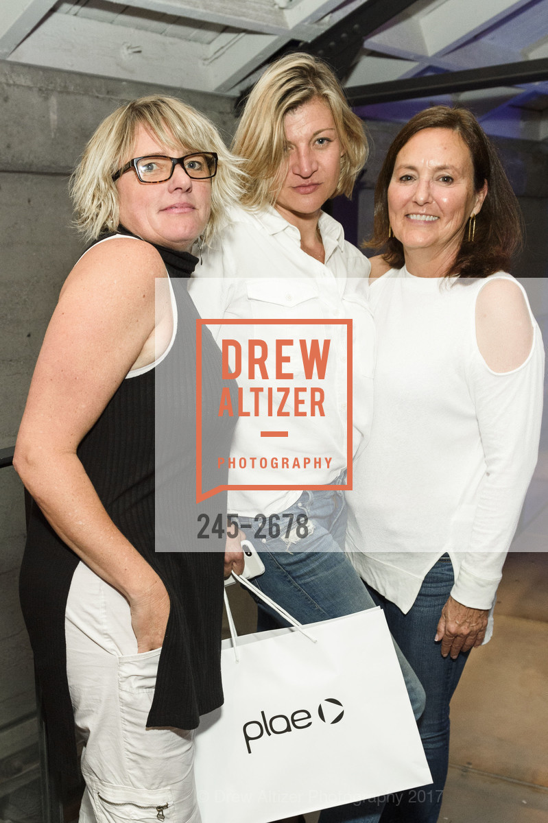 Renee Richardson, Danielle Madeira, Peggy Ackerberg, PLAE Adult Fashion Launch Party, Coin-Op Game Room. 508 4th St, San Francisco, CA 94107, September 28th, 2017, Photo #245-2678 Renee Richardson, Danielle Madeira, Peggy Ackerberg, Photo #245-2678