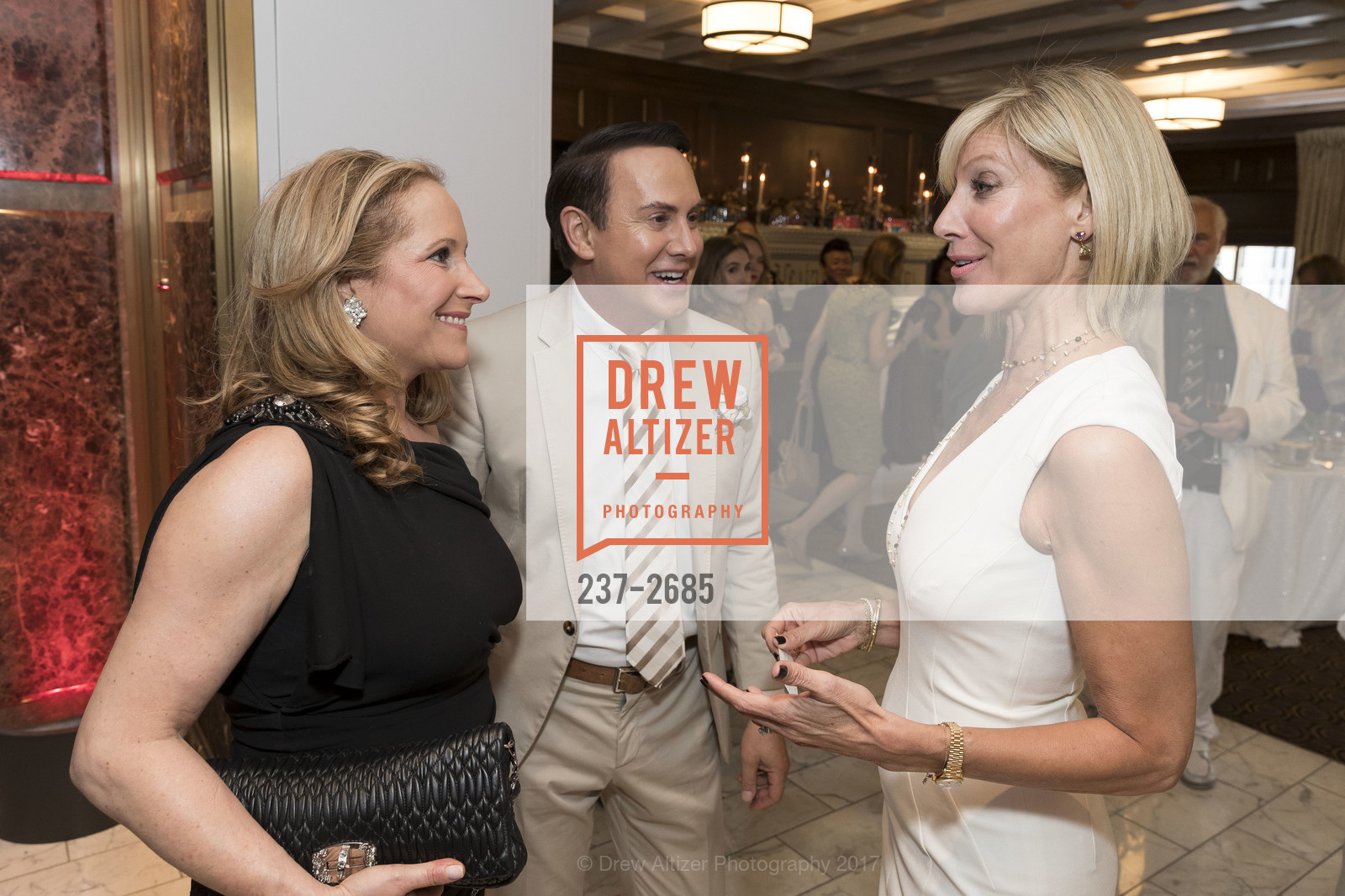 Lorre Erlick, Joel Goodrich, Janet Reilly, 40 years of the NOB HILL GAZETTE, Merchants Exchange Building, Julia Morgan Ballroom. 465 California Street, October 1st, 2017, Photo #237-2685 Lorre Erlick, Joel Goodrich, Janet Reilly, Photo #237-2685