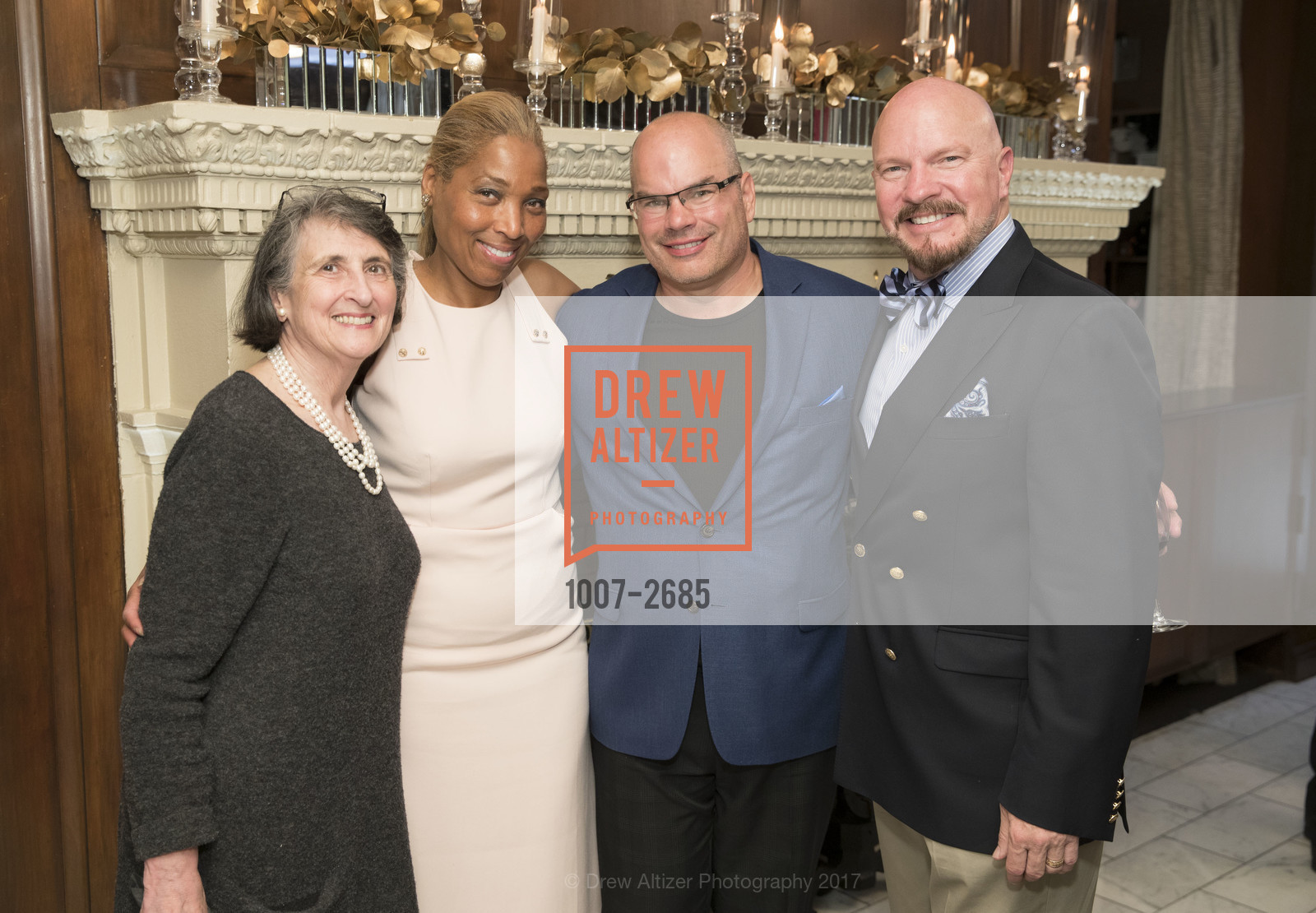 Joan Gordon, Paula Rose, Marcus Miller, John Woodruff, 40 years of the NOB HILL GAZETTE, Merchants Exchange Building, Julia Morgan Ballroom. 465 California Street, October 1st, 2017, Photo #1007-2685 Joan Gordon, Paula Rose, Marcus Miller, John Woodruff, Photo #1007-2685