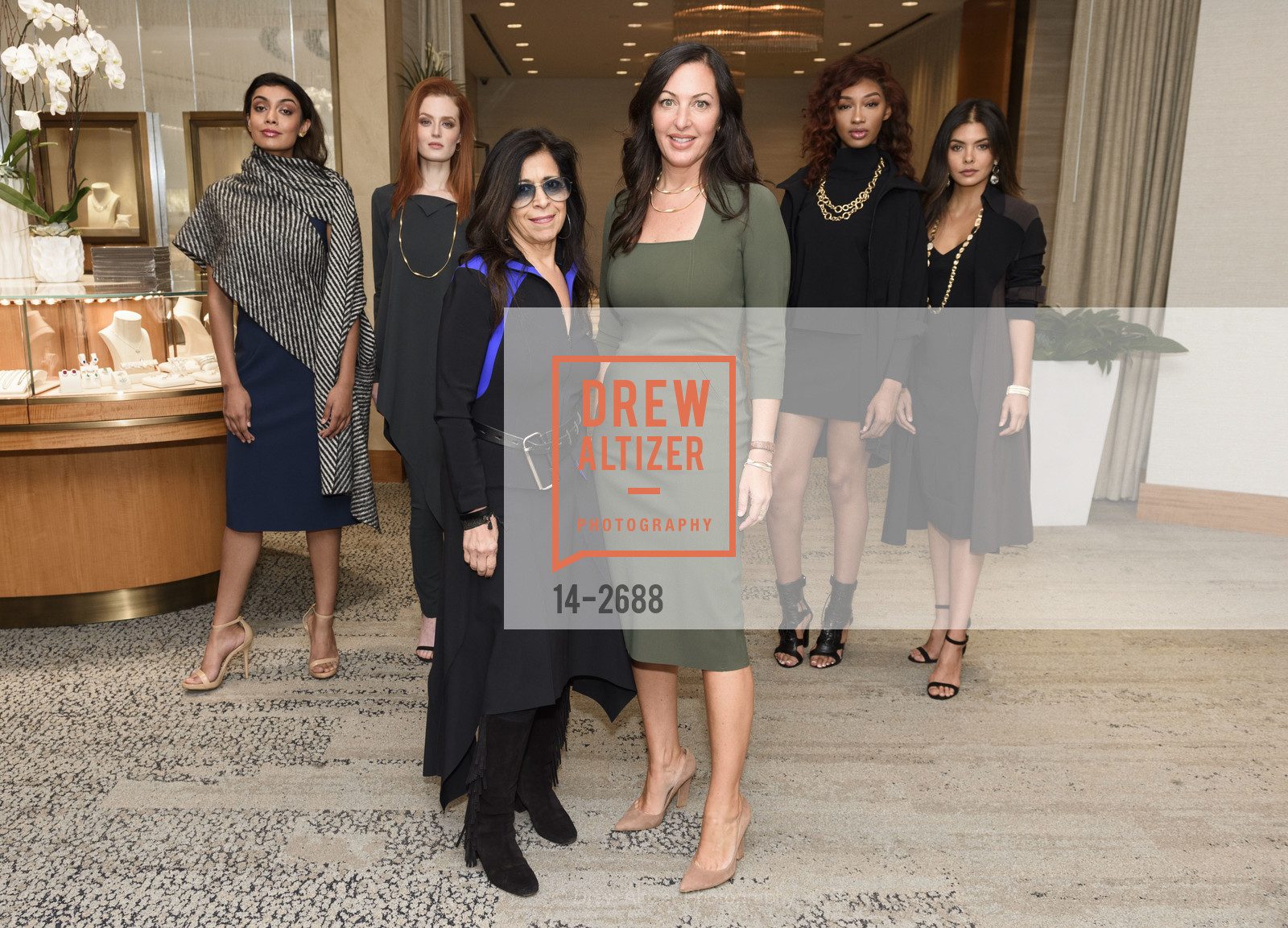 Ghazal Gill, Moana Holden, Maria Pinto, Deborah Cohen, Imani Walton, Leah Morris, 2057 by Maria Pinto & Marco Bicego Exclusive Fashion Show at Shreve & Co. Event, Shreve & Co. 150 Post St. United States. 150 Post St. United States, October 4th, 2017, Photo #14-2688 Ghazal Gill, Moana Holden, Maria Pinto, Deborah Cohen, Imani Walton, Leah Morris, Photo #14-2688