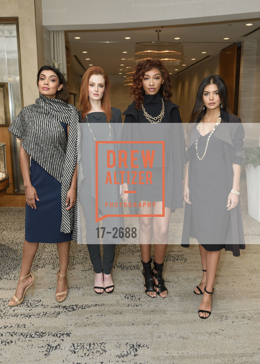 Ghazal Gill, Moana Holden, Imani Walton, Leah Morris, 2057 by Maria Pinto & Marco Bicego Exclusive Fashion Show at Shreve & Co. Event, Shreve & Co. 150 Post St. United States. 150 Post St. United States, October 4th, 2017, Photo #17-2688 Ghazal Gill, Moana Holden, Imani Walton, Leah Morris, Photo #17-2688