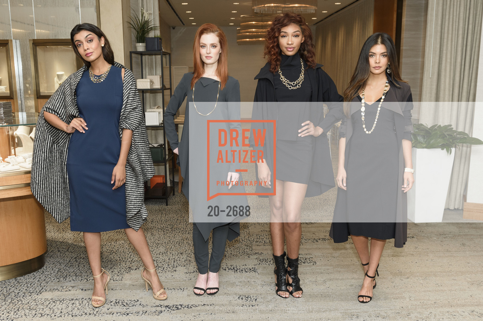 Ghazal Gill, Moana Holden, Imani Walton, Leah Morris, 2057 by Maria Pinto & Marco Bicego Exclusive Fashion Show at Shreve & Co. Event, Shreve & Co. 150 Post St. United States. 150 Post St. United States, October 4th, 2017, Photo #20-2688 Ghazal Gill, Moana Holden, Imani Walton, Leah Morris, Photo #20-2688