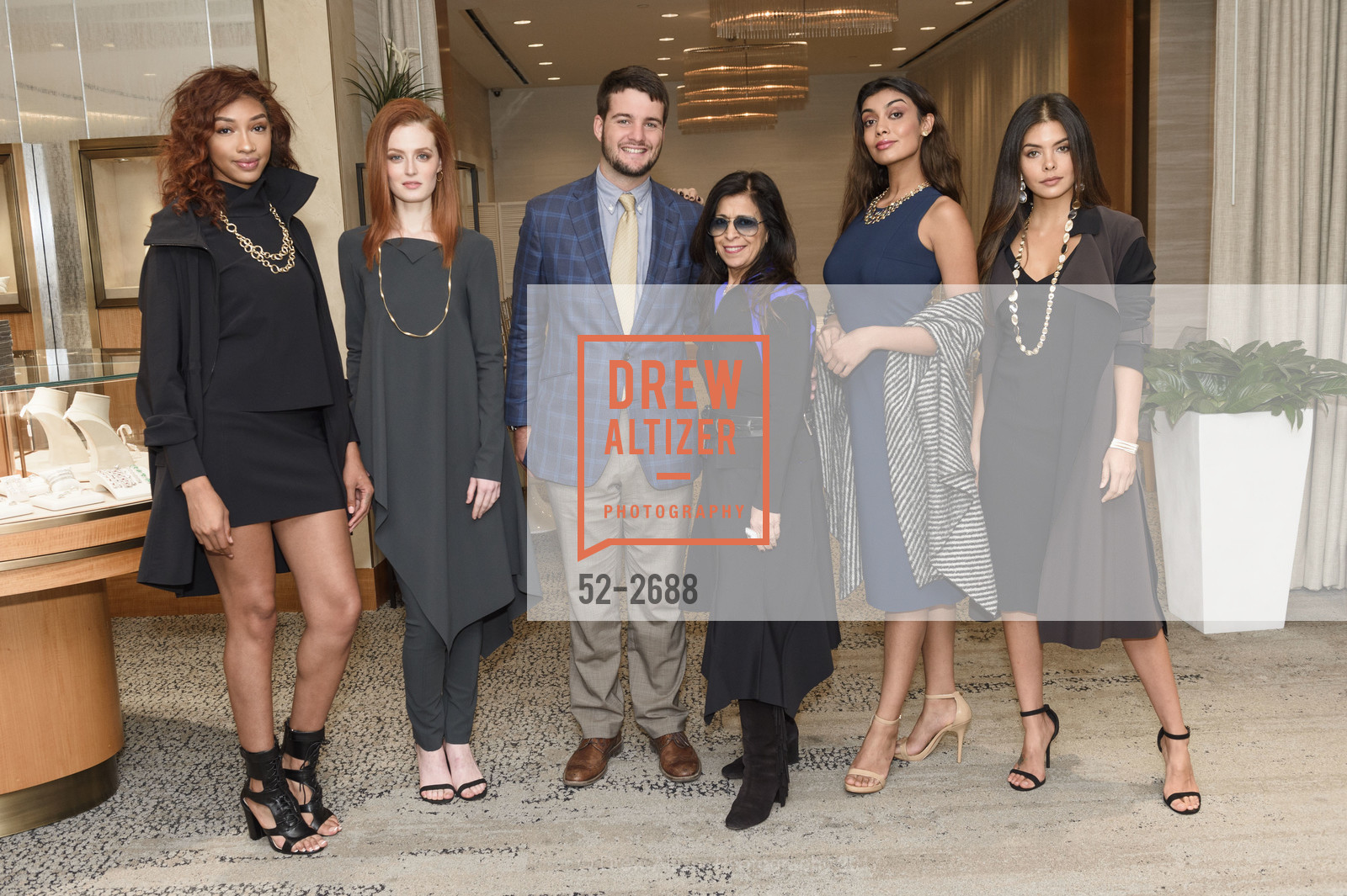 Imani Walton, Moana Holden, Ren Schiffman, Maria Pinto, Ghazal Gill, Leah Morris, 2057 by Maria Pinto & Marco Bicego Exclusive Fashion Show at Shreve & Co. Event, Shreve & Co. 150 Post St. United States. 150 Post St. United States, October 4th, 2017, Photo #52-2688 Imani Walton, Moana Holden, Ren Schiffman, Maria Pinto, Ghazal Gill, Leah Morris, Photo #52-2688