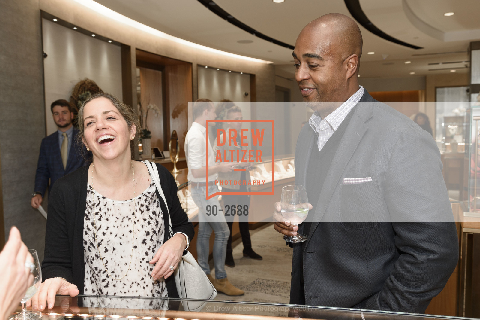 Stephanie Wiley, Clayton Wiley, 2057 by Maria Pinto & Marco Bicego Exclusive Fashion Show at Shreve & Co. Event, Shreve & Co. 150 Post St. United States. 150 Post St. United States, October 4th, 2017, Photo #90-2688 Stephanie Wiley, Clayton Wiley, Photo #90-2688