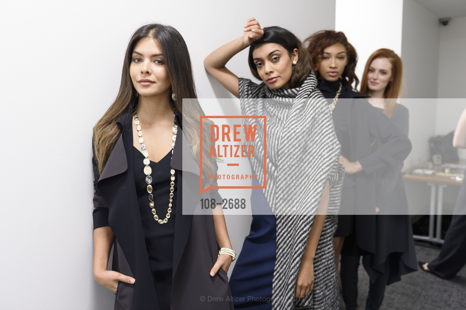 Leah Morris, Ghazal Gill, Imani Watson, Moana Holden, 2057 by Maria Pinto & Marco Bicego Exclusive Fashion Show at Shreve & Co. Event, Shreve & Co. 150 Post St. United States. 150 Post St. United States, October 4th, 2017, Photo #108-2688 Leah Morris, Ghazal Gill, Imani Watson, Moana Holden, Photo #108-2688