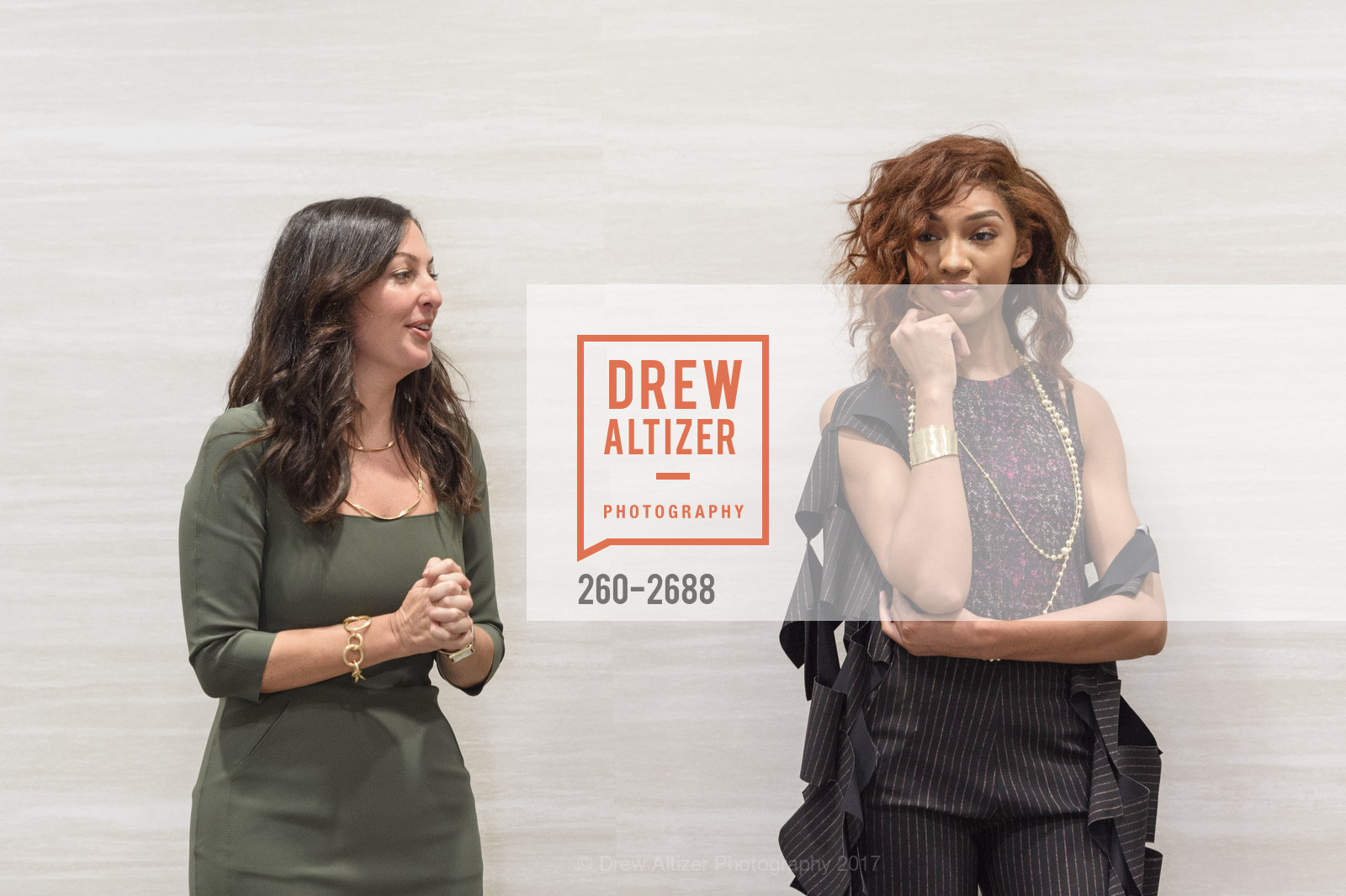 Deborah Cohen, Imani Watson, 2057 by Maria Pinto & Marco Bicego Exclusive Fashion Show at Shreve & Co. Event, Shreve & Co. 150 Post St. United States. 150 Post St. United States, October 4th, 2017, Photo #260-2688 Deborah Cohen, Imani Watson, Photo #260-2688