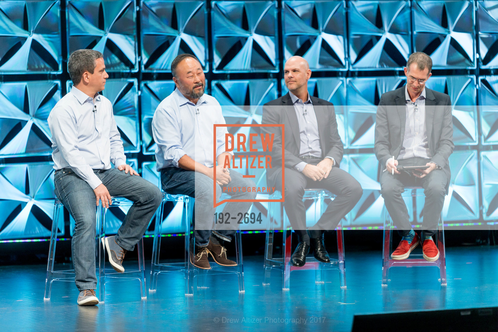 Gaston Perry, Richard Kim, Peter Hovenier, Scott Anderson, BiztechSF 2017, YBCA Theater, October 3rd, 2017, Photo #192-2694 Gaston Perry, Richard Kim, Peter Hovenier, Scott Anderson, Photo #192-2694