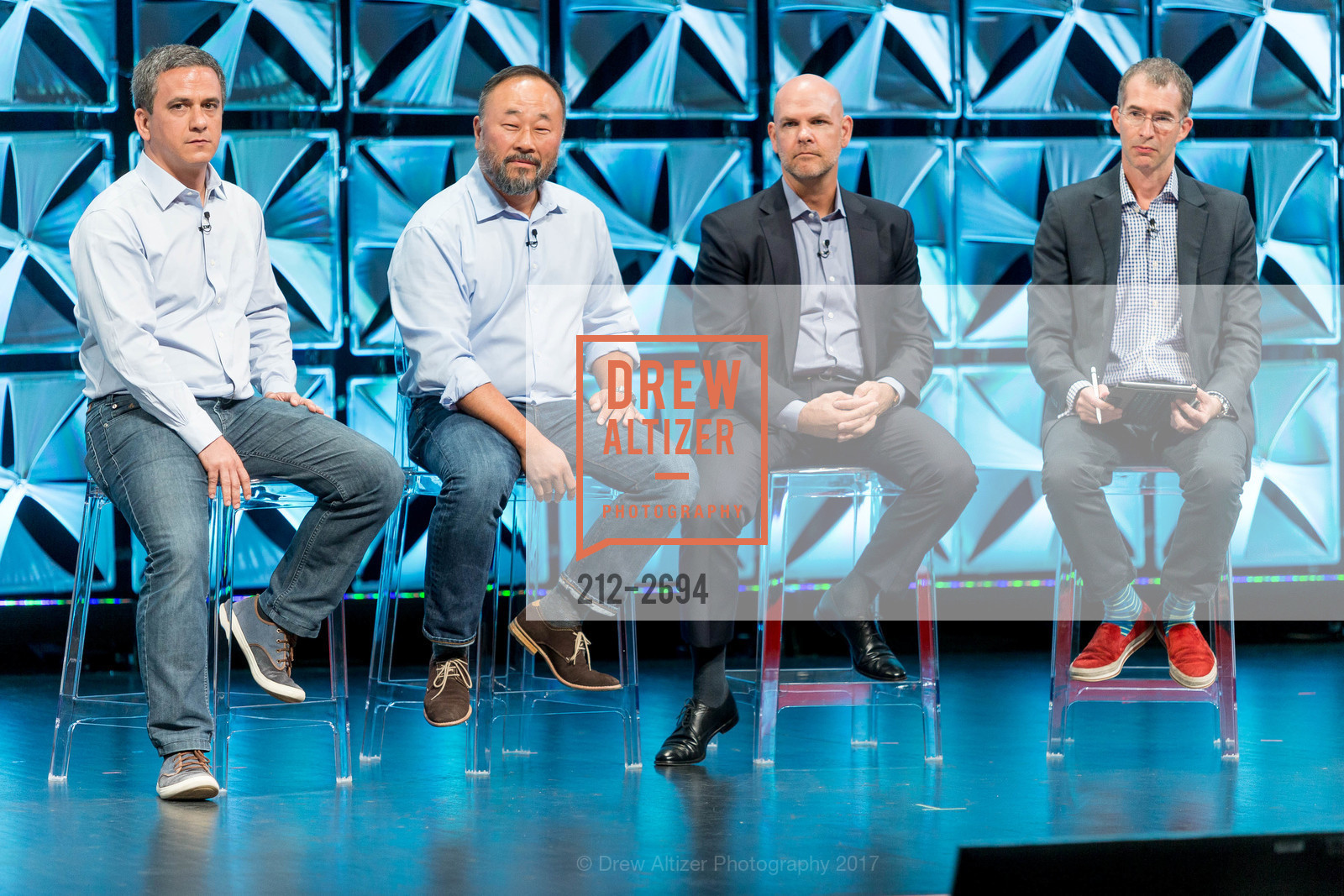 Gaston Perry, Richard Kim, Peter Hovenier, Scott Anderson, BiztechSF 2017, YBCA Theater, October 3rd, 2017, Photo #212-2694 Gaston Perry, Richard Kim, Peter Hovenier, Scott Anderson, Photo #212-2694