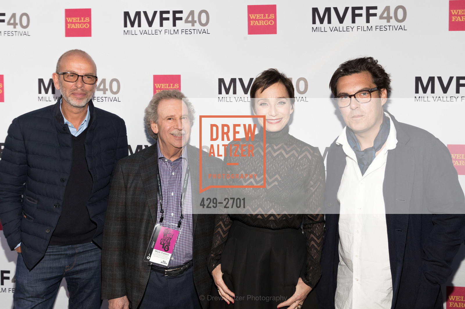 Mark Fishkin, Kristin Scott Thomas, Joe Wright, Mill Valley Film Festival 2017 Opening Night, Out Door Art Club. 1 W. Blithedale Avenue, Photo #429-2701 Mark Fishkin, Kristin Scott Thomas, Joe Wright, Photo #429-2701