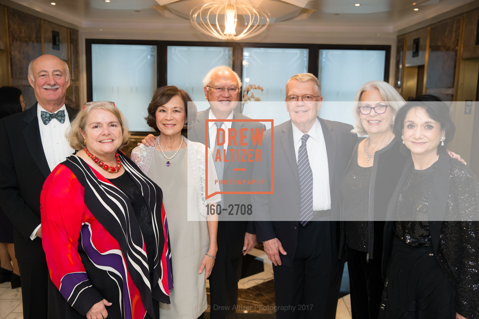 Don Dana, Camilla Smith, Victoria Fong, Barry Fong, George Smith, Jean Dana, Jeanne Newman, San Francisco Performances 38th Season Gala, Merchants Exchange Building, Julia Morgan Ballroom. 465 California St, San Francisco, CA 94104, October 5th, 2017, Photo #160-2708 Don Dana, Camilla Smith, Victoria Fong, Barry Fong, George Smith, Jean Dana, Jeanne Newman, Photo #160-2708