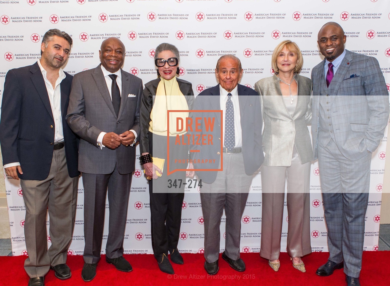 Hooman Khalili, Willie Brown, Joy Venturini Bianchi, Maurice Kanbar, Fraeda Kopman, Wayne Brady, American Friends of Magen David Adom Inaugural Red Star Gala, Hilton Union Square. 333 O'Farrell St, August 30th, 2015,Drew Altizer, Drew Altizer Photography, full-service agency, private events, San Francisco photographer, photographer california