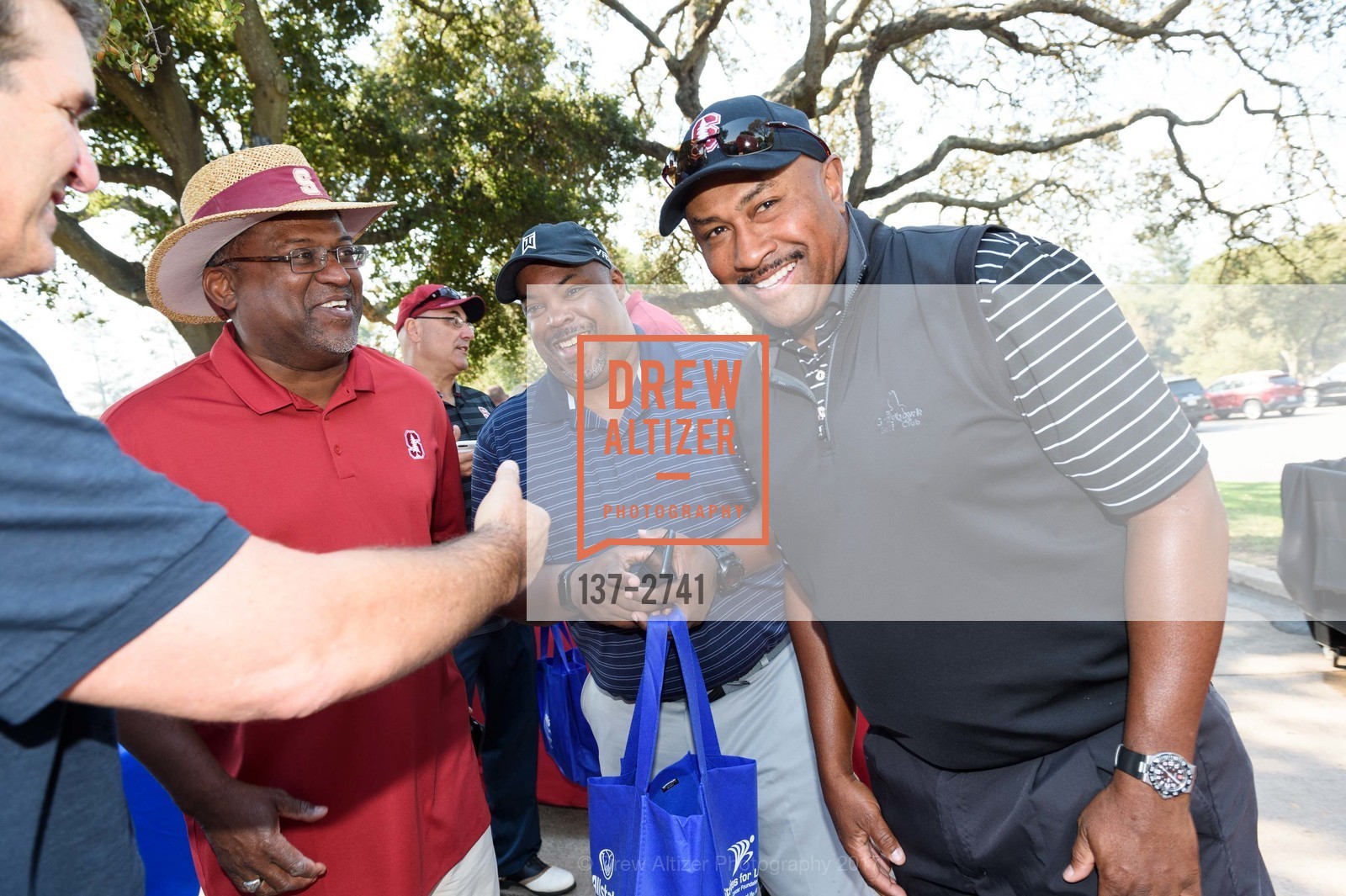 Steve Aimonetti, Michael Tolliver, Stan Gill, Eric Mullins, Stanford Hall of Fame and Football Golf Tournament 2017, Stanford Golf Course. 198 Junipero Serra Blvd Stanford, California 94305, October 12th, 2017, Photo #137-2741 Steve Aimonetti, Michael Tolliver, Stan Gill, Eric Mullins, Photo #137-2741