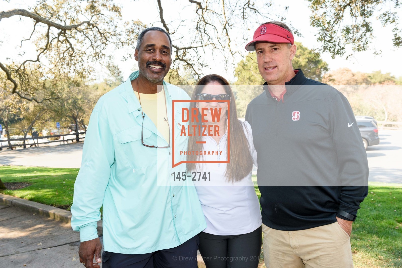 Vaughn Williams, Sue Plumer, John Paye, Stanford Hall of Fame and Football Golf Tournament 2017, Stanford Golf Course. 198 Junipero Serra Blvd Stanford, California 94305, October 12th, 2017, Photo #145-2741 Vaughn Williams, Sue Plumer, John Paye, Photo #145-2741