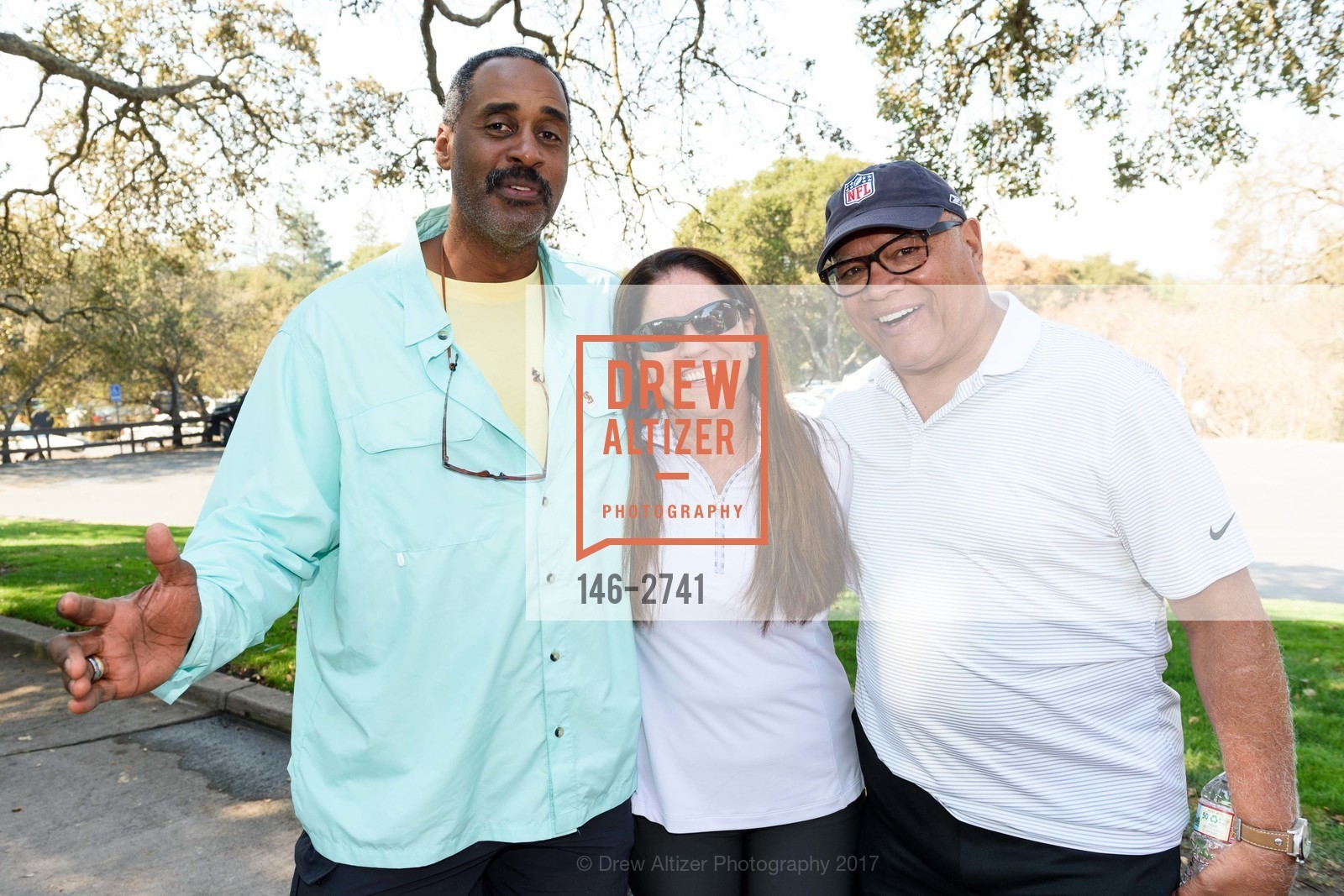 Vaughn Williams, Sue Plumer, Jim Anderson, Stanford Hall of Fame and Football Golf Tournament 2017, Stanford Golf Course. 198 Junipero Serra Blvd Stanford, California 94305, October 12th, 2017, Photo #146-2741 Vaughn Williams, Sue Plumer, Jim Anderson, Photo #146-2741