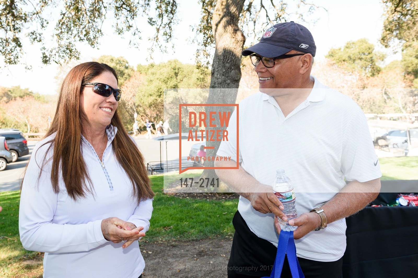Sue Plumer, Jim Anderson, Stanford Hall of Fame and Football Golf Tournament 2017, Stanford Golf Course. 198 Junipero Serra Blvd Stanford, California 94305, October 12th, 2017, Photo #147-2741 Sue Plumer, Jim Anderson, Photo #147-2741