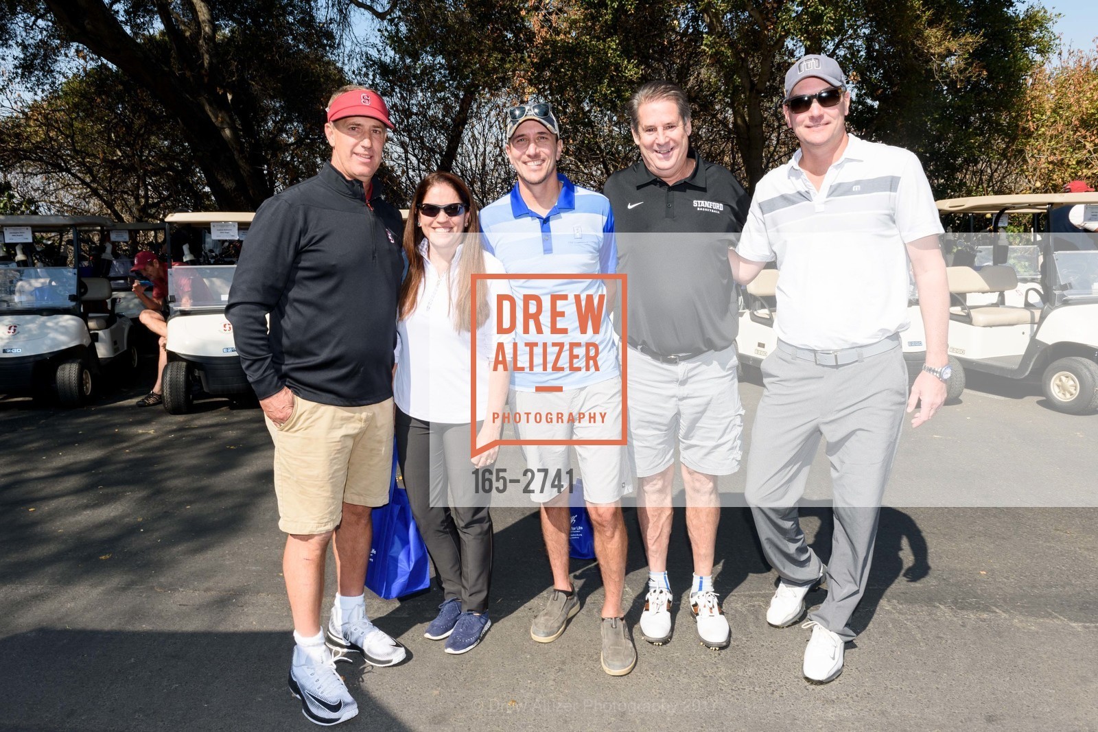 John Paye, Sue Plumer, Brad Hauser, Brent Hauser, Stanford Hall of Fame and Football Golf Tournament 2017, Stanford Golf Course. 198 Junipero Serra Blvd Stanford, California 94305, October 12th, 2017, Photo #165-2741 John Paye, Sue Plumer, Brad Hauser, Brent Hauser, Photo #165-2741