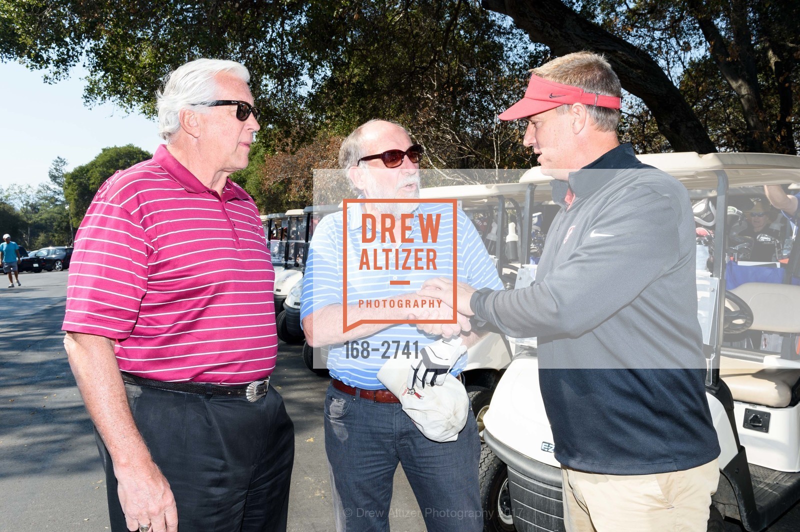 Brad Williams, Dennis Sheehan, John Paye, Stanford Hall of Fame and Football Golf Tournament 2017, Stanford Golf Course. 198 Junipero Serra Blvd Stanford, California 94305, October 12th, 2017, Photo #168-2741 Brad Williams, Dennis Sheehan, John Paye, Photo #168-2741