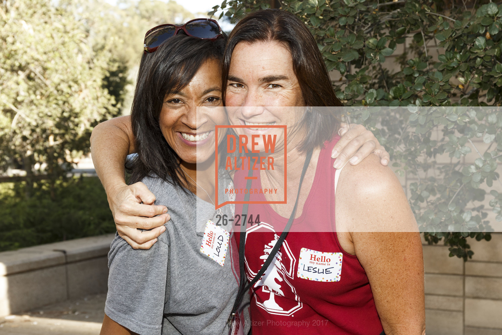 Mimi Koberlein, Leslie Fischer, Stanford Re-Union Luau Tailgate party 2017, Lausen Picnic Area at Stanford. (SE corner of Lasuen Ave. and Campus Drive), October 14th, 2017, Photo #26-2744 Mimi Koberlein, Leslie Fischer, Photo #26-2744