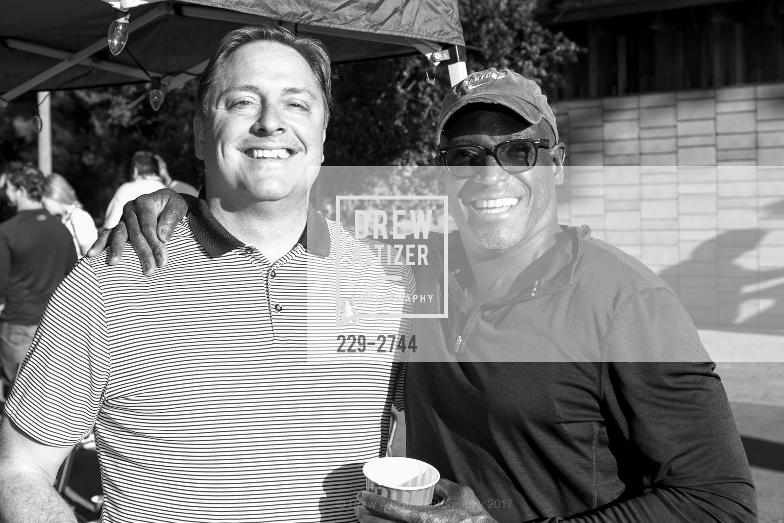 Jim Rutter, Spike Smith, Stanford Re-Union Luau Tailgate party 2017, Lausen Picnic Area at Stanford. (SE corner of Lasuen Ave. and Campus Drive), October 14th, 2017, Photo #229-2744 Jim Rutter, Spike Smith, Photo #229-2744