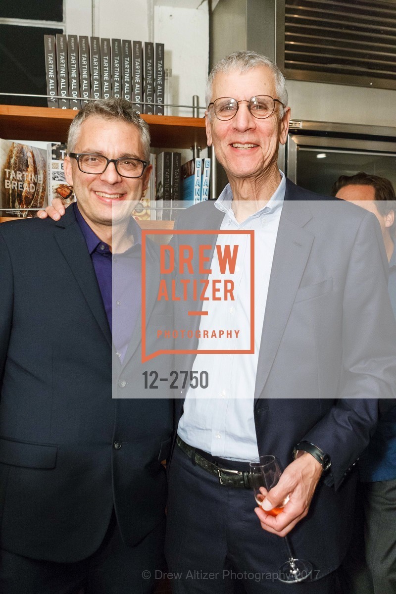 Anthony Huberman, Stephen Beal, CCA Wattis Mechanisms Artist Dinner, Tartine Manufactory. 595 Alabama Street, SF 94110, October 11th, 2017, Photo #12-2750 Anthony Huberman, Stephen Beal, Photo #12-2750