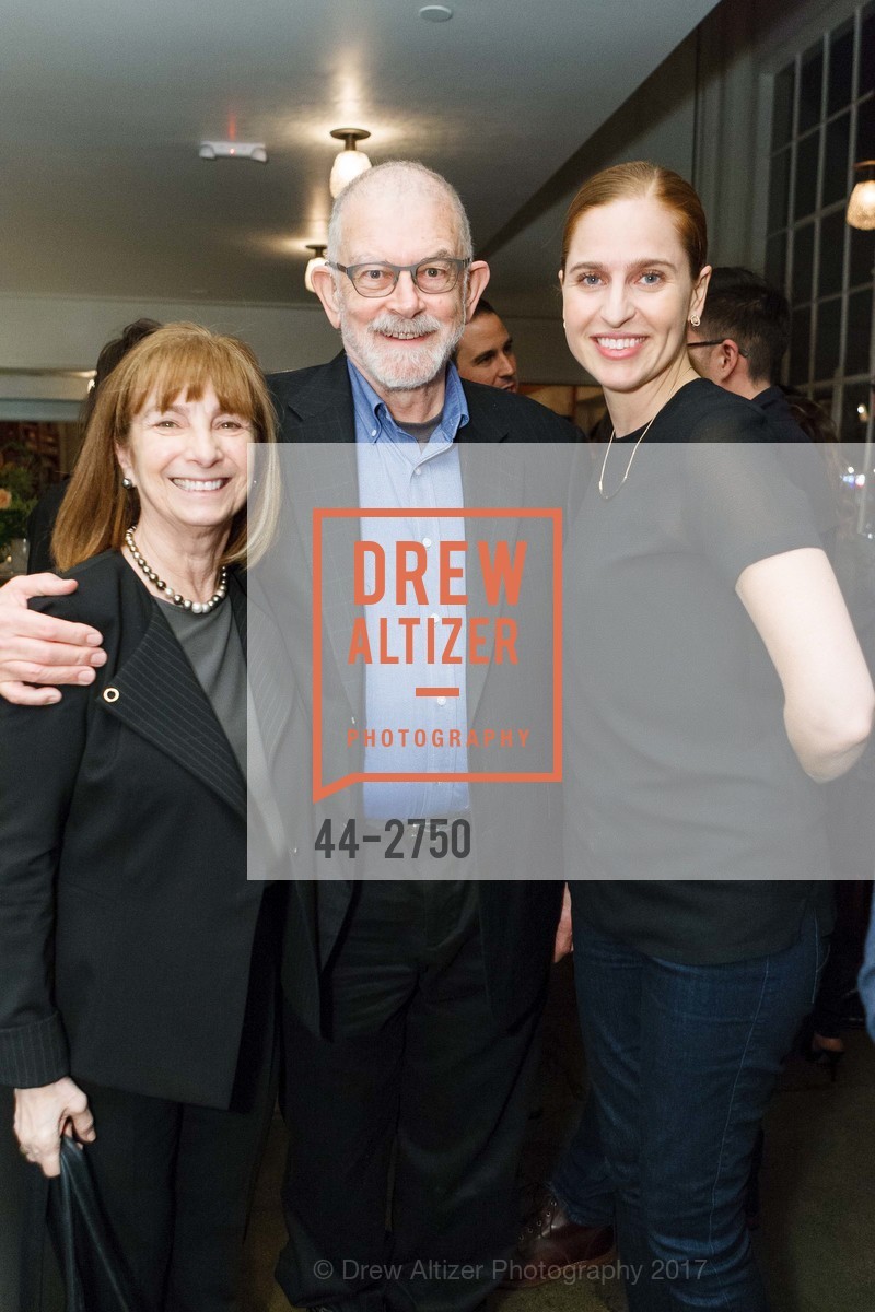 Leah Levy, Bruce Wilcox, Claire McDonnell, CCA Wattis Mechanisms Artist Dinner, Tartine Manufactory. 595 Alabama Street, SF 94110, October 11th, 2017, Photo #44-2750 Leah Levy, Bruce Wilcox, Claire McDonnell, Photo #44-2750
