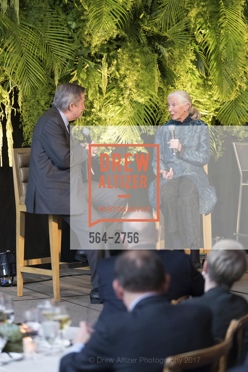 Forrest Sawyer, Jane Goodall, Gombe 2020: Tomorrow & Beyond, The Fairmont Hotel. 950 Mason Street, October 12th, 2017, Photo #564-2756 Forrest Sawyer, Jane Goodall, Photo #564-2756