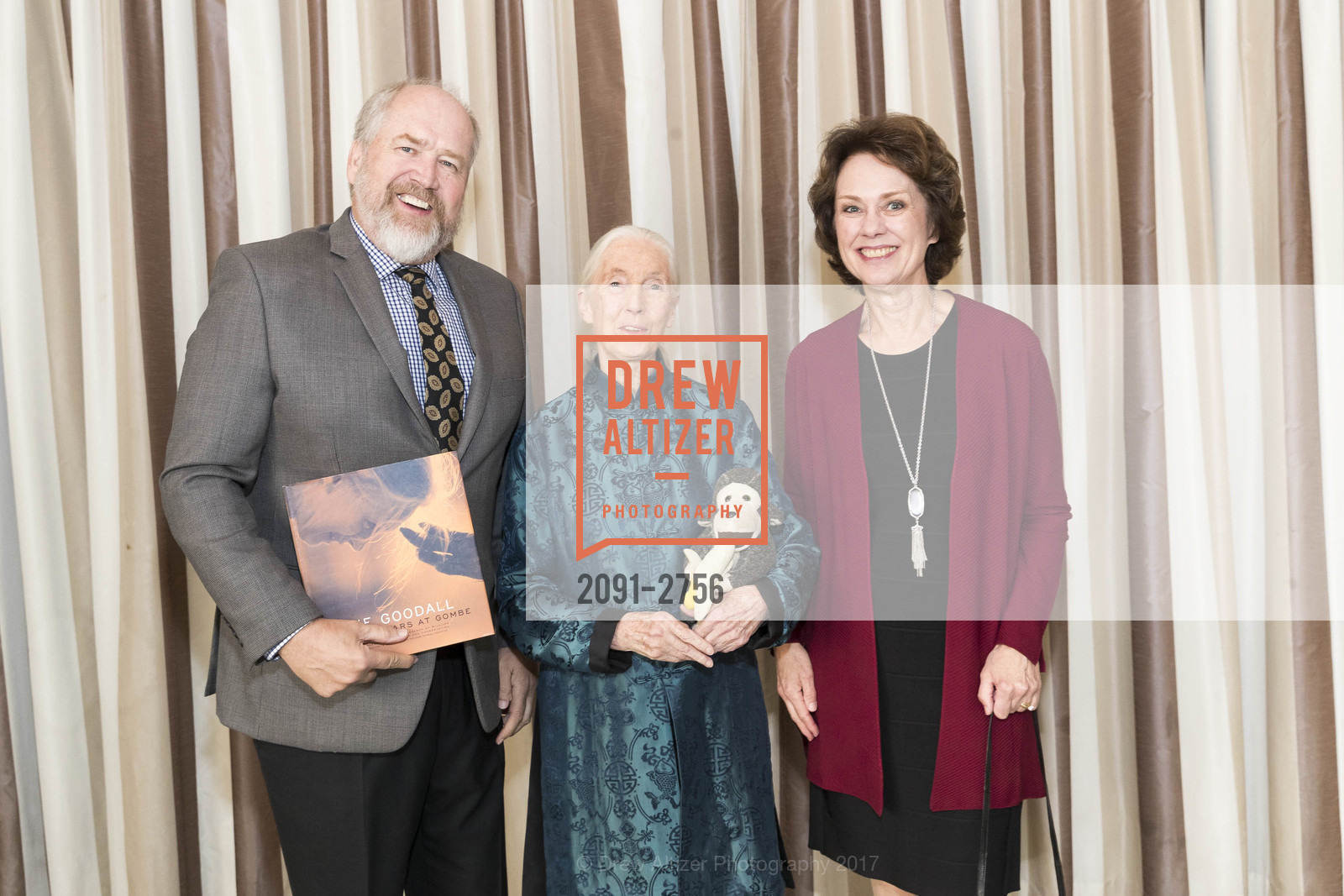 Hal Wilkerson, Jane Goodall, Mallorie Wilkerson, Gombe 2020: Tomorrow & Beyond, The Fairmont Hotel. 950 Mason Street, October 12th, 2017, Photo #2091-2756 Hal Wilkerson, Jane Goodall, Mallorie Wilkerson, Photo #2091-2756