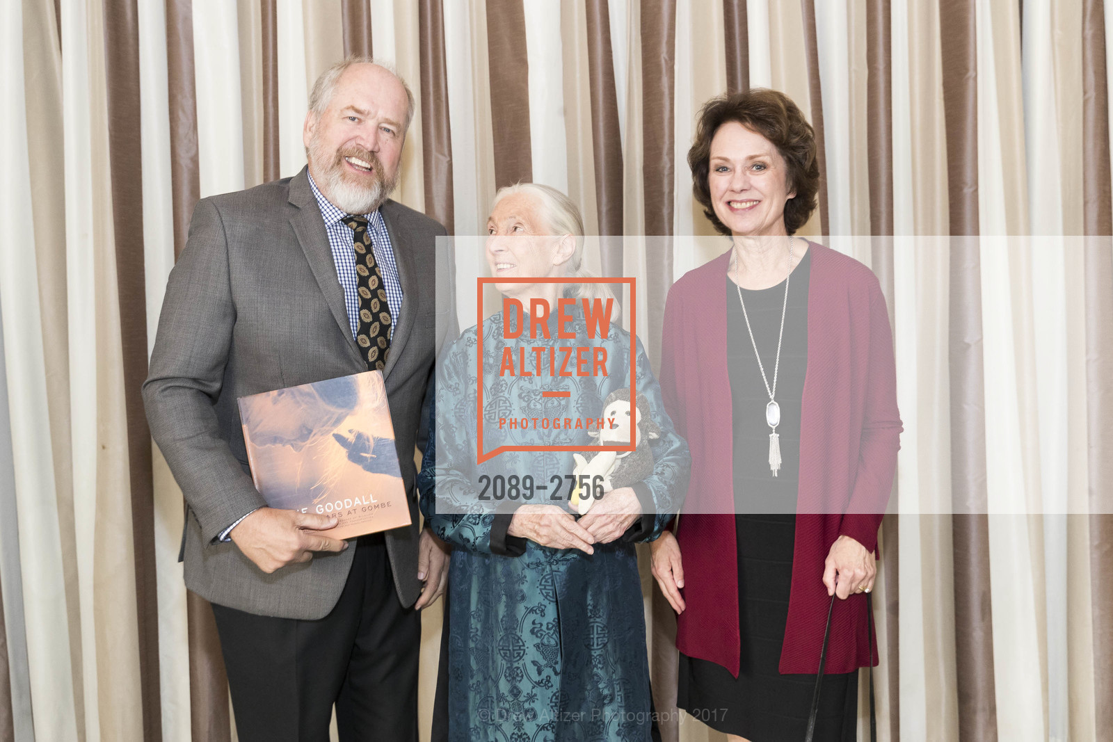 Hal Wilkerson, Jane Goodall, Mallorie Wilkerson, Gombe 2020: Tomorrow & Beyond, The Fairmont Hotel. 950 Mason Street, October 12th, 2017, Photo #2089-2756 Hal Wilkerson, Jane Goodall, Mallorie Wilkerson, Photo #2089-2756