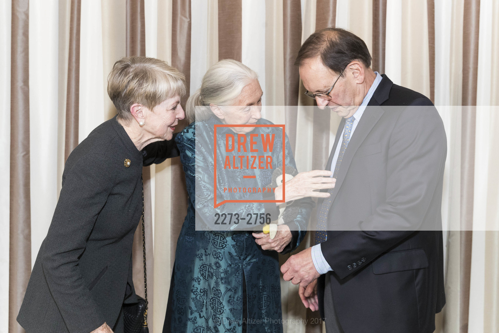 Florence Goldby, Jane Goodall, Steven Goldby, Gombe 2020: Tomorrow & Beyond, The Fairmont Hotel. 950 Mason Street, October 12th, 2017, Photo #2273-2756 Florence Goldby, Jane Goodall, Steven Goldby, Photo #2273-2756