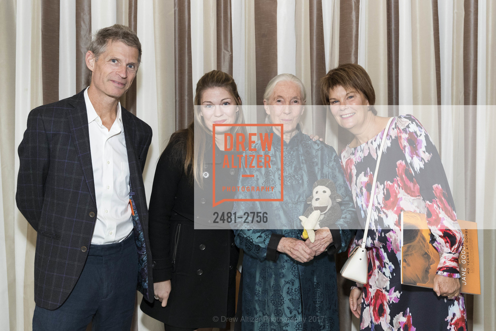 Parker MacCready, Jillian Knox, Jane Goodall, Molly Knox, Gombe 2020: Tomorrow & Beyond, The Fairmont Hotel. 950 Mason Street, October 12th, 2017, Photo #2481-2756 Parker MacCready, Jillian Knox, Jane Goodall, Molly Knox, Photo #2481-2756