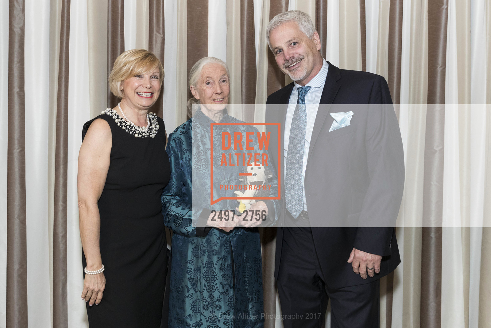 Luisa Mastracci, Jane Goodall, Bruce Lawes, Gombe 2020: Tomorrow & Beyond, The Fairmont Hotel. 950 Mason Street, October 12th, 2017, Photo #2497-2756 Luisa Mastracci, Jane Goodall, Bruce Lawes, Photo #2497-2756