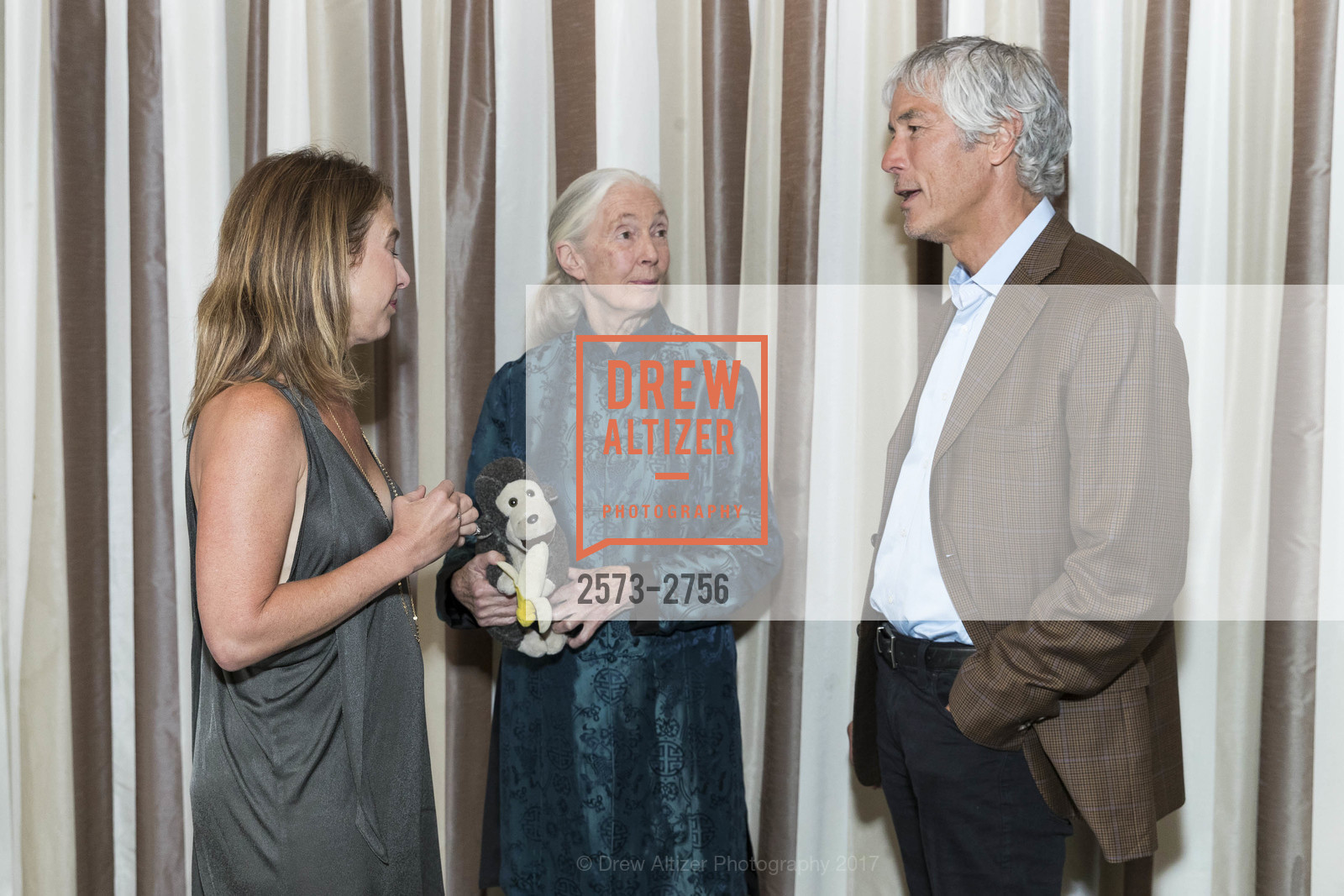 Kristin Coates, Jane Goodall, Morgan Guenther, Gombe 2020: Tomorrow & Beyond, The Fairmont Hotel. 950 Mason Street, October 12th, 2017, Photo #2573-2756 Kristin Coates, Jane Goodall, Morgan Guenther, Photo #2573-2756