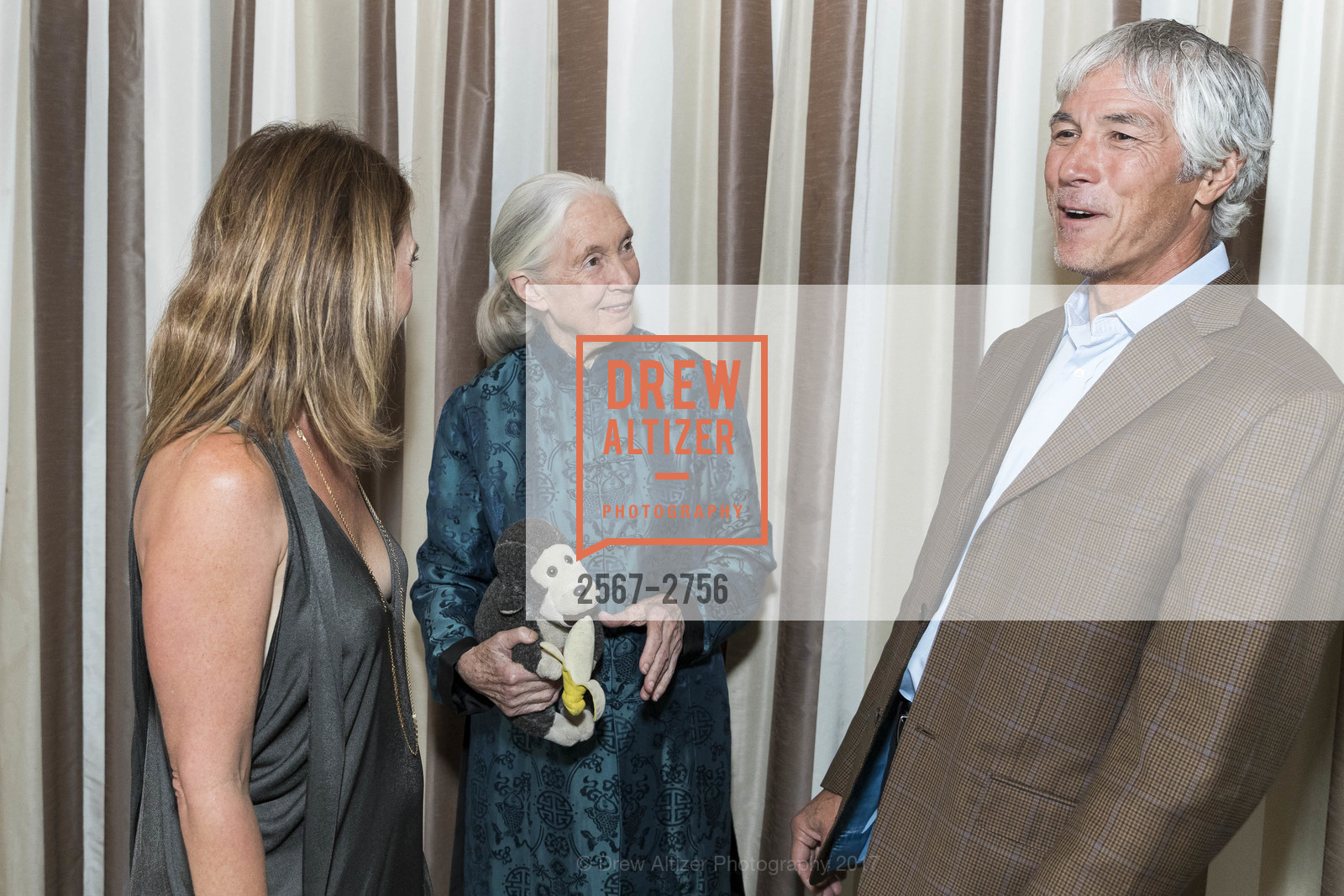 Kristin Coates, Jane Goodall, Morgan Guenther, Gombe 2020: Tomorrow & Beyond, The Fairmont Hotel. 950 Mason Street, October 12th, 2017, Photo #2567-2756 Kristin Coates, Jane Goodall, Morgan Guenther, Photo #2567-2756