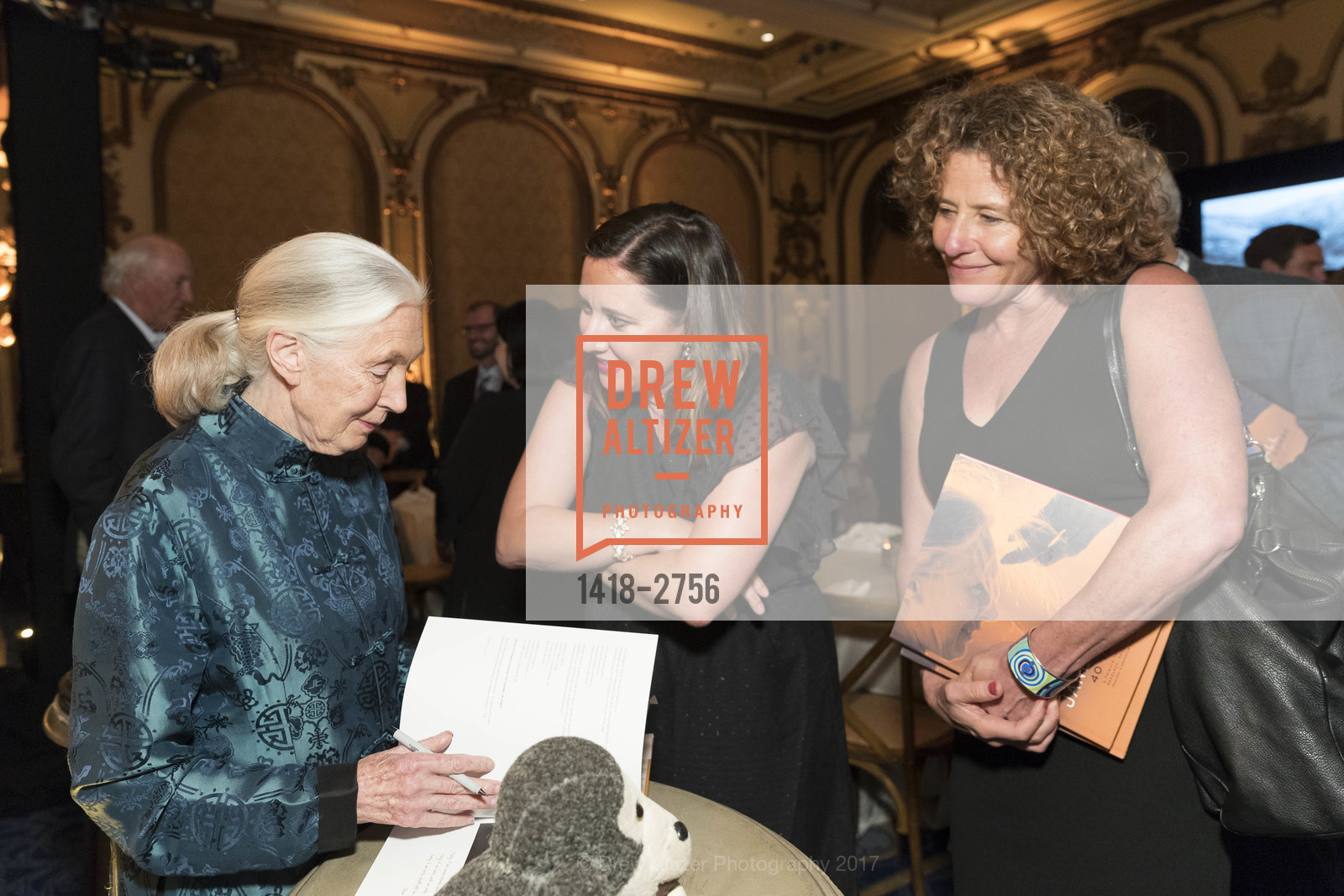 Jane Goodall, Kristen Quint, Margaret Adams, Gombe 2020: Tomorrow & Beyond, The Fairmont Hotel. 950 Mason Street, October 12th, 2017, Photo #1418-2756 Jane Goodall, Kristen Quint, Margaret Adams, Photo #1418-2756