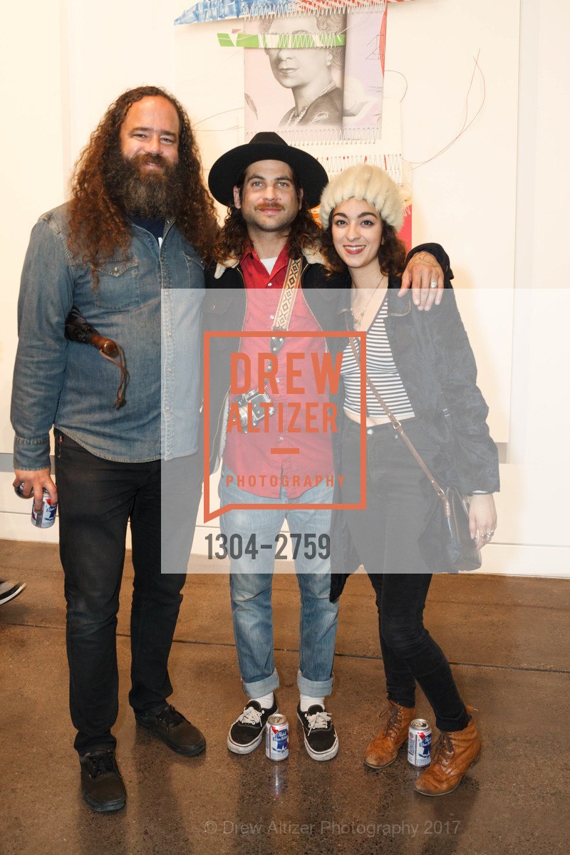 Brian Pritchard, Tanner Zelinsky, Michelle Lupio, Chandran Gallery hosts Thomas Campbell Art Opening, Chandran Gallery. 459 geary St San Francisco, October 19th, 2017, Photo #1304-2759 Brian Pritchard, Tanner Zelinsky, Michelle Lupio, Photo #1304-2759