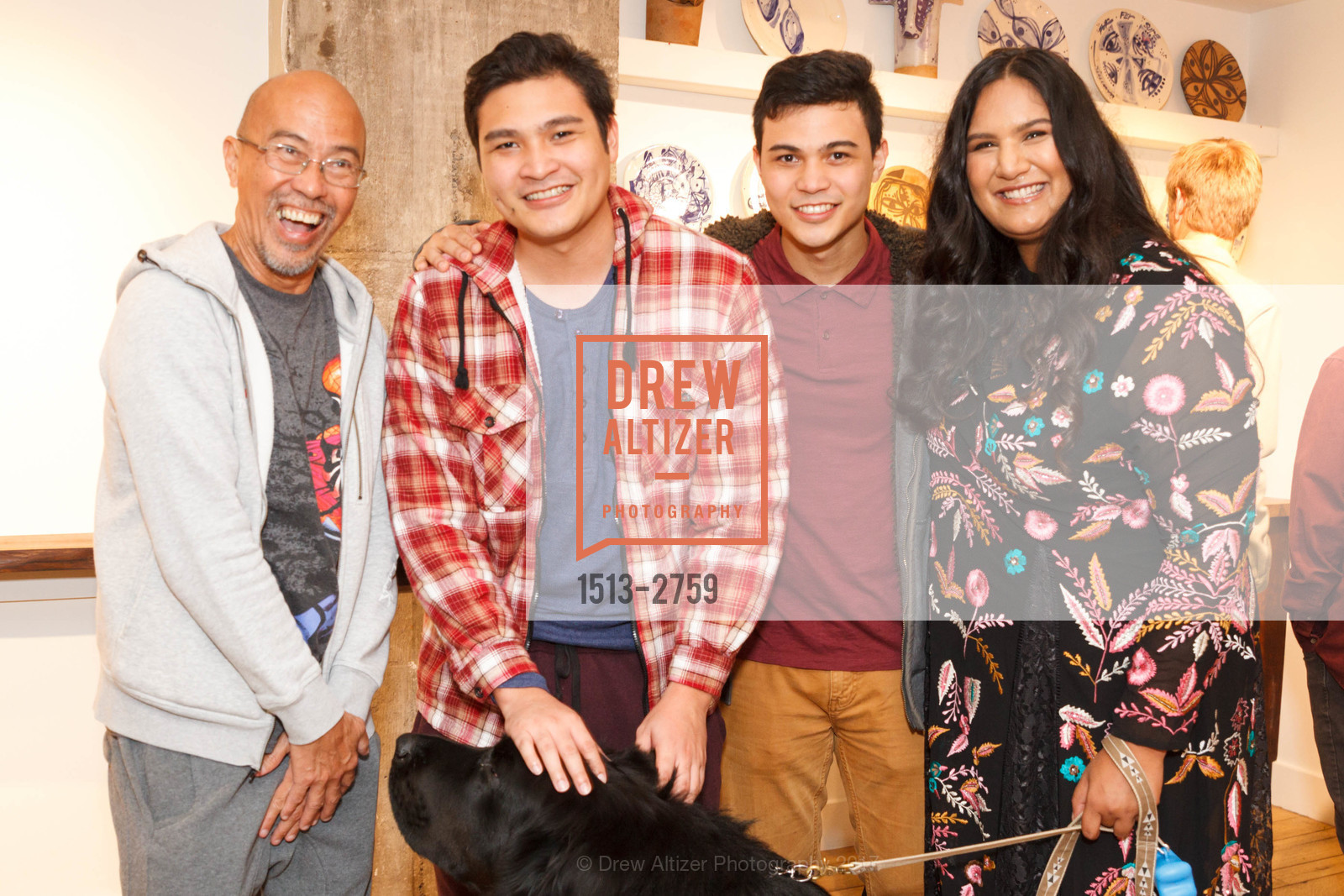 Alex Abella, Dom David, Don David, Ashley Chandran, Chandran Gallery hosts Thomas Campbell Art Opening, Chandran Gallery. 459 geary St San Francisco, October 19th, 2017, Photo #1513-2759 Alex Abella, Dom David, Don David, Ashley Chandran, Photo #1513-2759