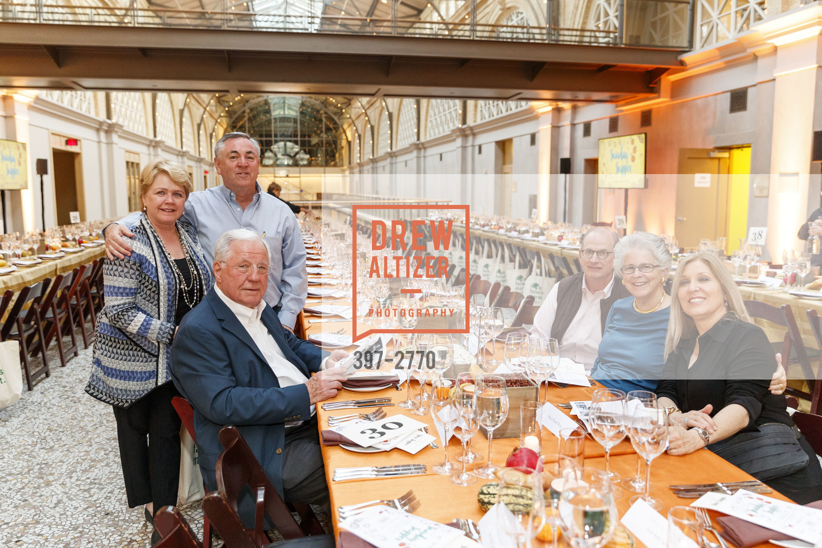 Connie Linehan, John Linehan, Frank Trumbower, Lydia Joseph, Mary Powell, Patrick Powell, CUESA's Sunday Supper: A Farm to City Feast, Ferry Building. 1 Ferry Building, San Francisco, 94111, October 15th, 2017, Photo #397-2770 Connie Linehan, John Linehan, Frank Trumbower, Lydia Joseph, Mary Powell, Patrick Powell, Photo #397-2770