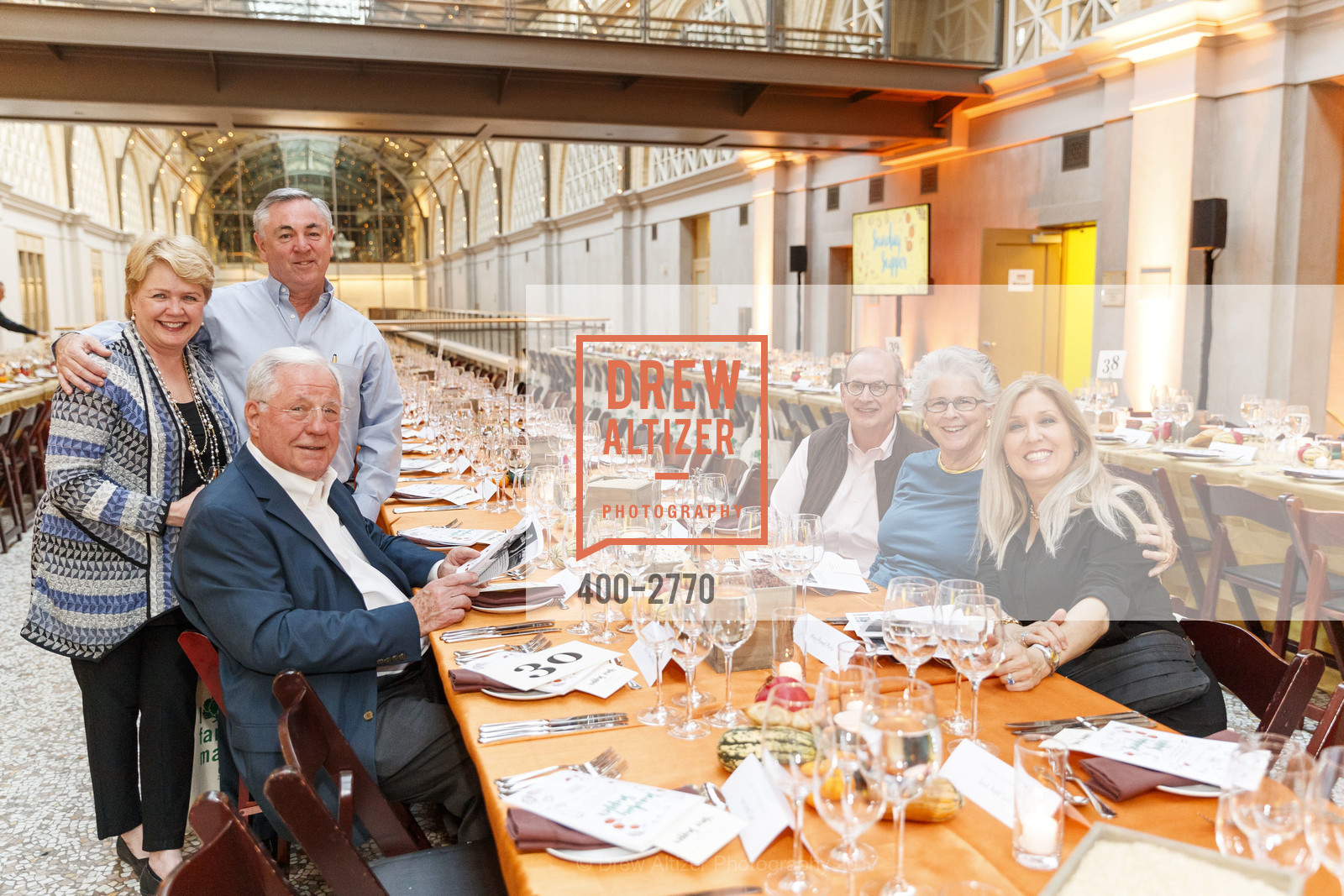Connie Linehan, John Linehan, Frank Trumbower, Lydia Joseph, Mary Powell, Patrick Powell, CUESA's Sunday Supper: A Farm to City Feast, Ferry Building. 1 Ferry Building, San Francisco, 94111, October 15th, 2017, Photo #400-2770 Connie Linehan, John Linehan, Frank Trumbower, Lydia Joseph, Mary Powell, Patrick Powell, Photo #400-2770