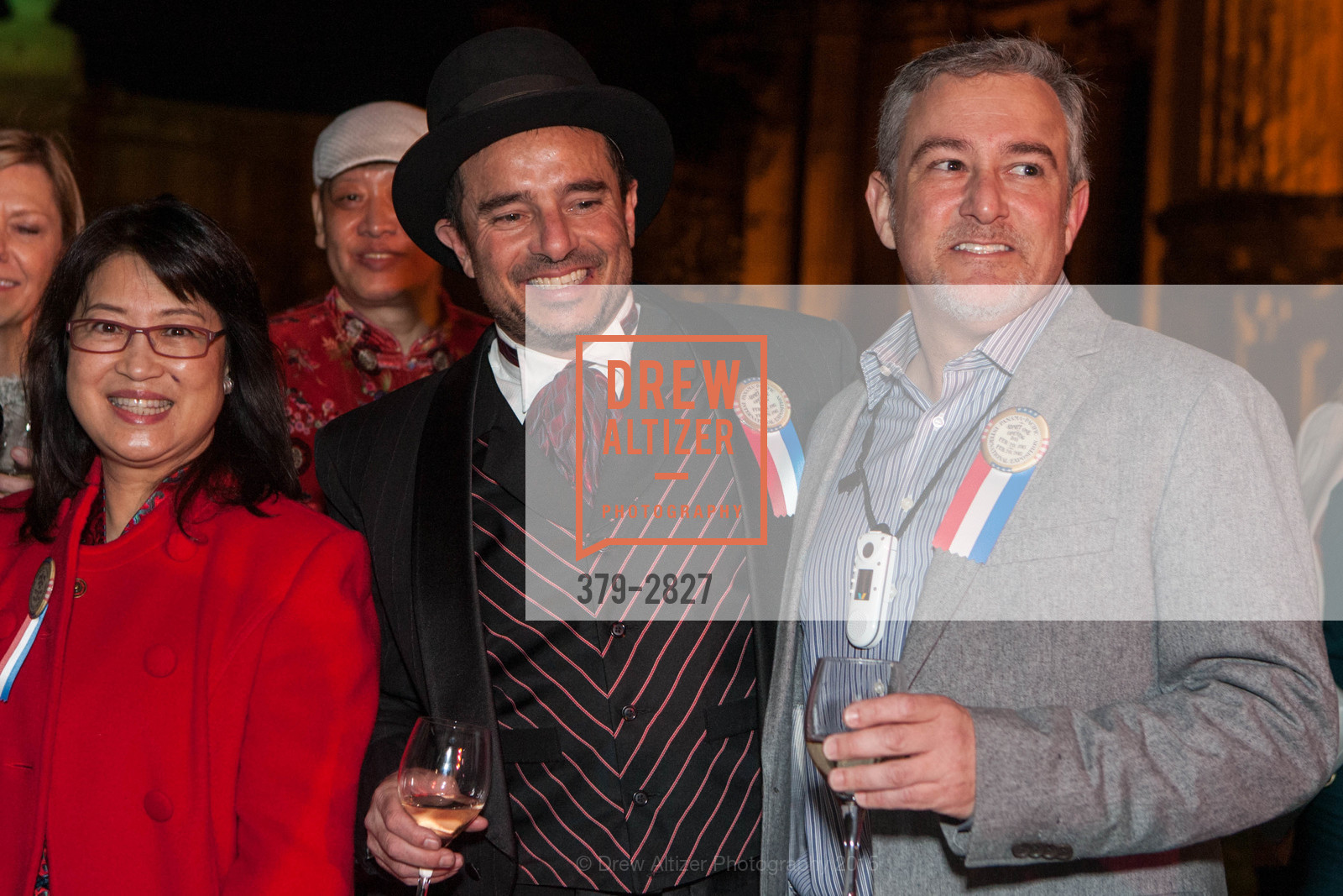 Nita Lee, Phil Ginsburg, Van Shine, 1915 Panama Pacific International Exposition Centennial Celebration Opening Party, US, February 21st, 2015, Photo #379-2827 Nita Lee, Phil Ginsburg, Van Shine, Photo #379-2827