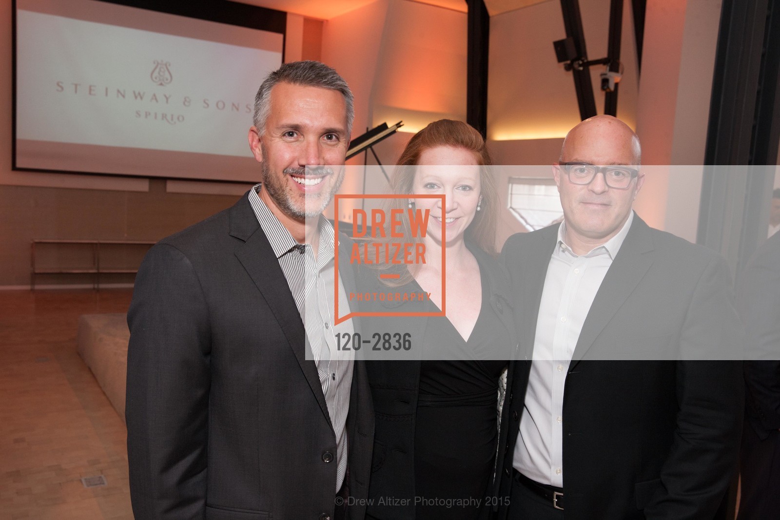 Craig Hazenfield, Laura Seele, Ralph Scala, STEINWAY & SON Launch SPIRIO at One Kearny Club, US, April 29th, 2015, Photo #120-2836 Craig Hazenfield, Laura Seele, Ralph Scala, Photo #120-2836