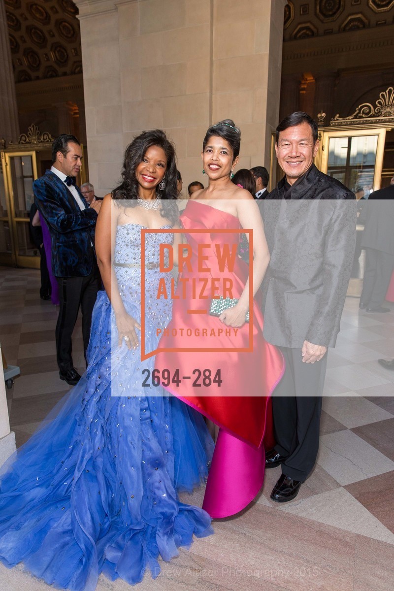Pamela Joyner, Deepa Pakianathan, Tim Wu, Opera Ball 2015: Moonlight & Music, War Memorial Opera House. 301 Van Ness Ave, September 11th, 2015,Drew Altizer, Drew Altizer Photography, full-service event agency, private events, San Francisco photographer, photographer California