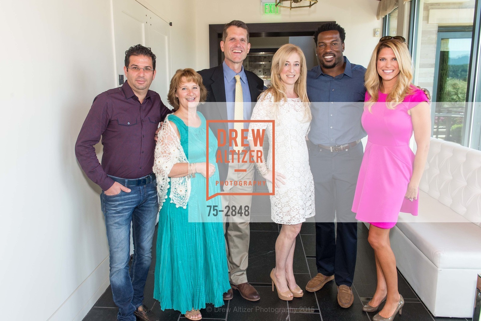 Eren Niazi, Patty Seely, Jim Harbaugh, Jody Leavitt, Patrick Williams, Sarah Harbaugh, INSIDE ANNE'S CLOSET for the Benefit of COLON CANCER SCREENING AWARNESS & RESEARCH, US, April 29th, 2015, Photo #75-2848 Eren Niazi, Patty Seely, Jim Harbaugh, Jody Leavitt, Patrick Williams, Sarah Harbaugh, Photo #75-2848