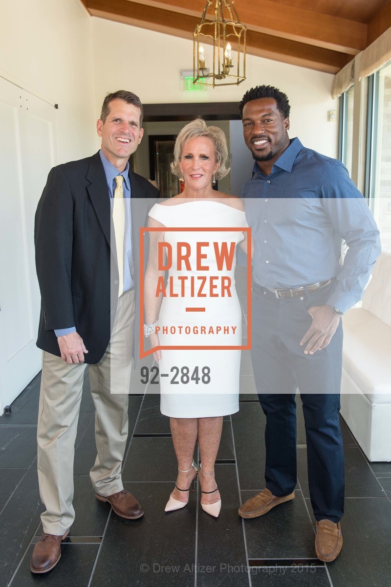 Jim Harbaugh, Melissa Badger, Patrick Williams, INSIDE ANNE'S CLOSET for the Benefit of COLON CANCER SCREENING AWARNESS & RESEARCH, US, April 29th, 2015, Photo #92-2848 Jim Harbaugh, Melissa Badger, Patrick Williams, Photo #92-2848